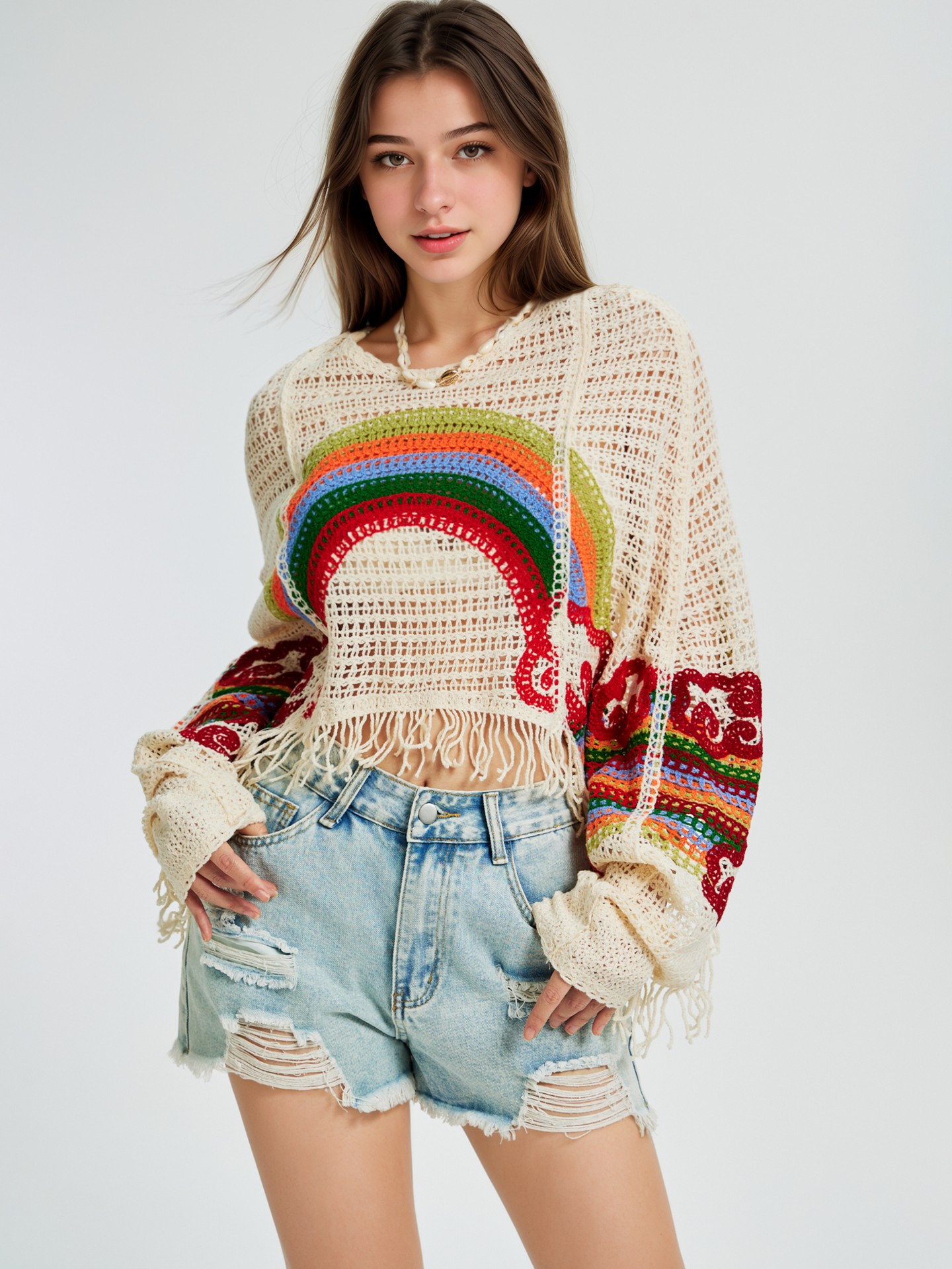 Fringed Knit Pullover