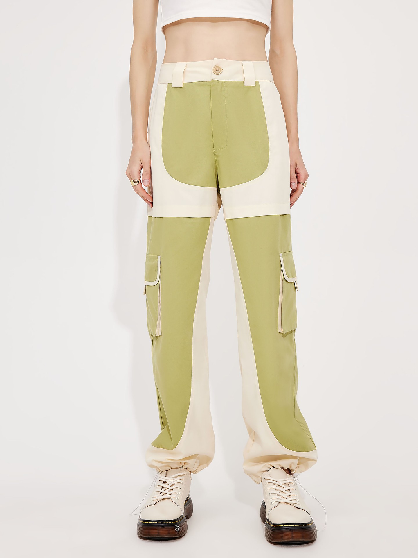 Blocking Wide Leg Pants