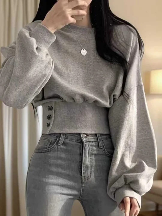 grey crop sweatshirt