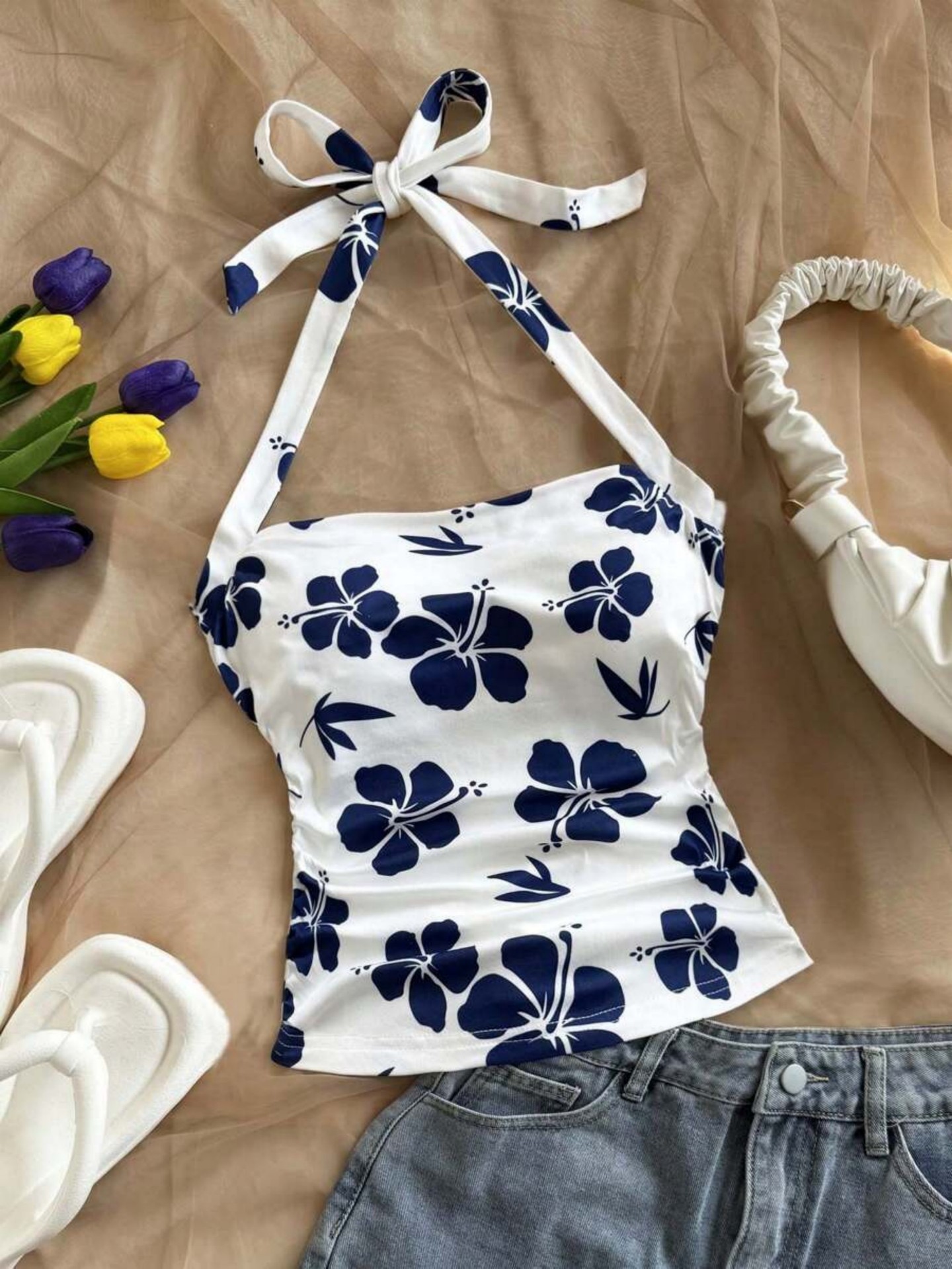Summer Floral Halter Top