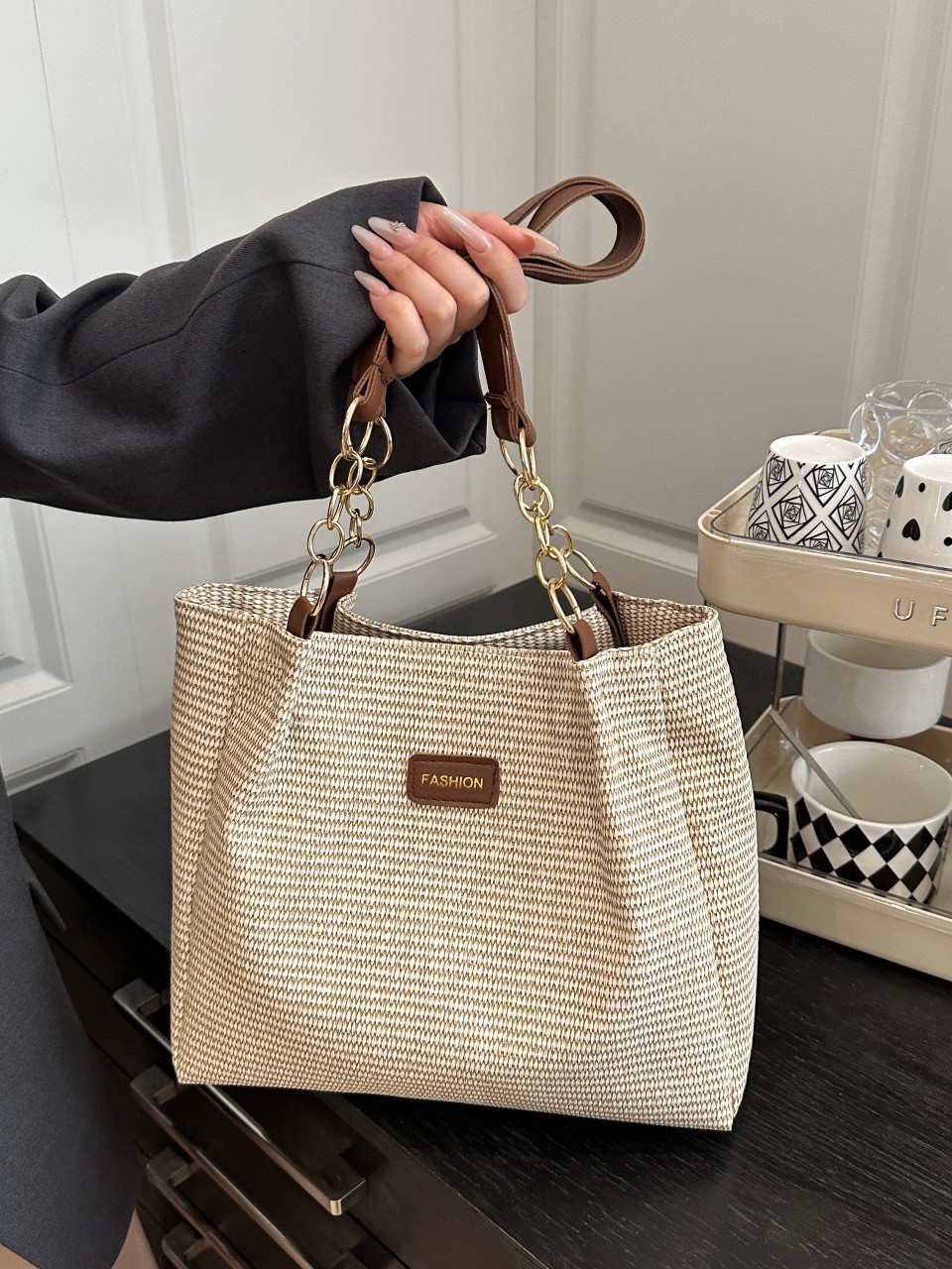Striped Totes Bag