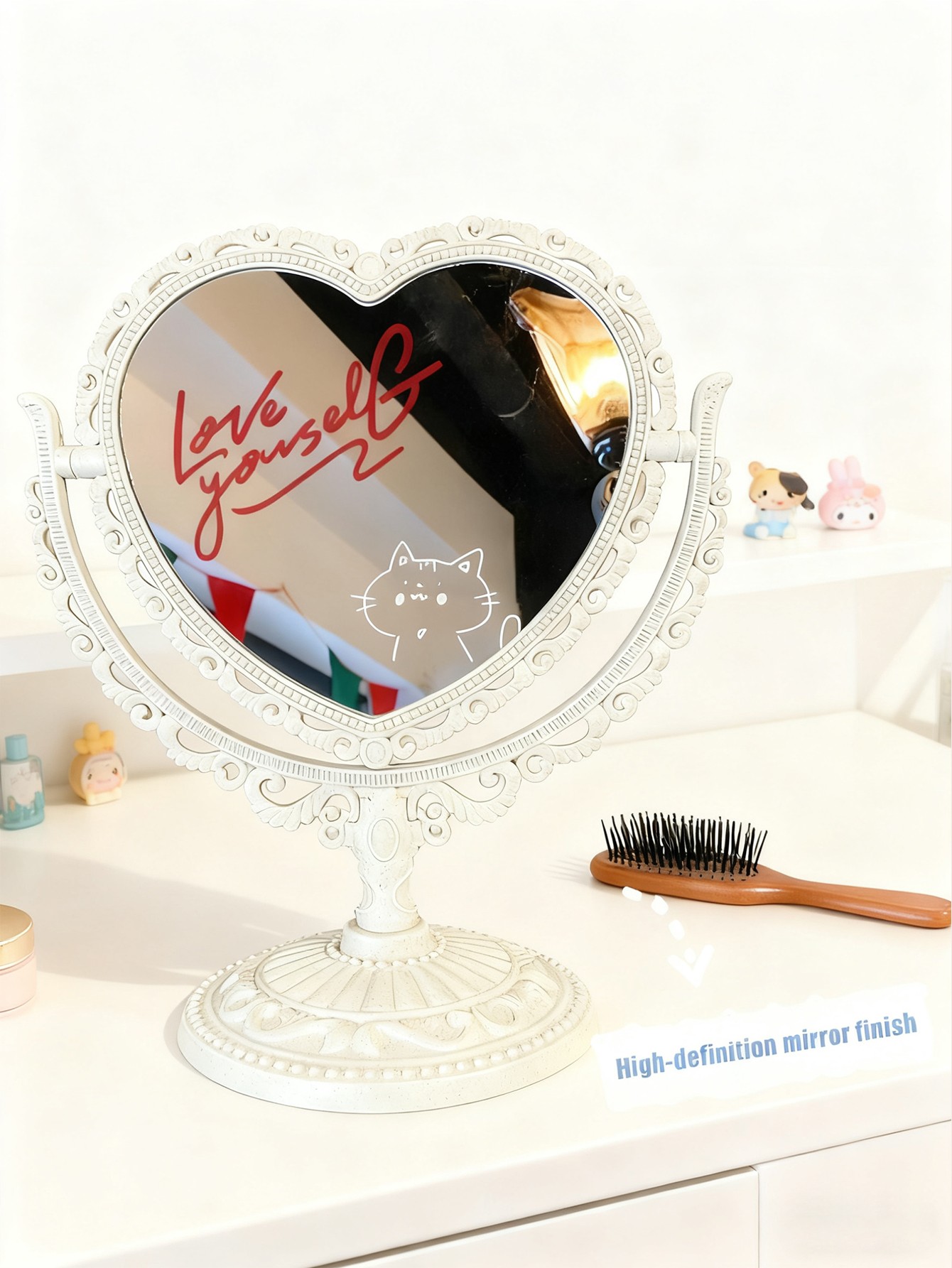 Heart-Shape Makeup Mirror