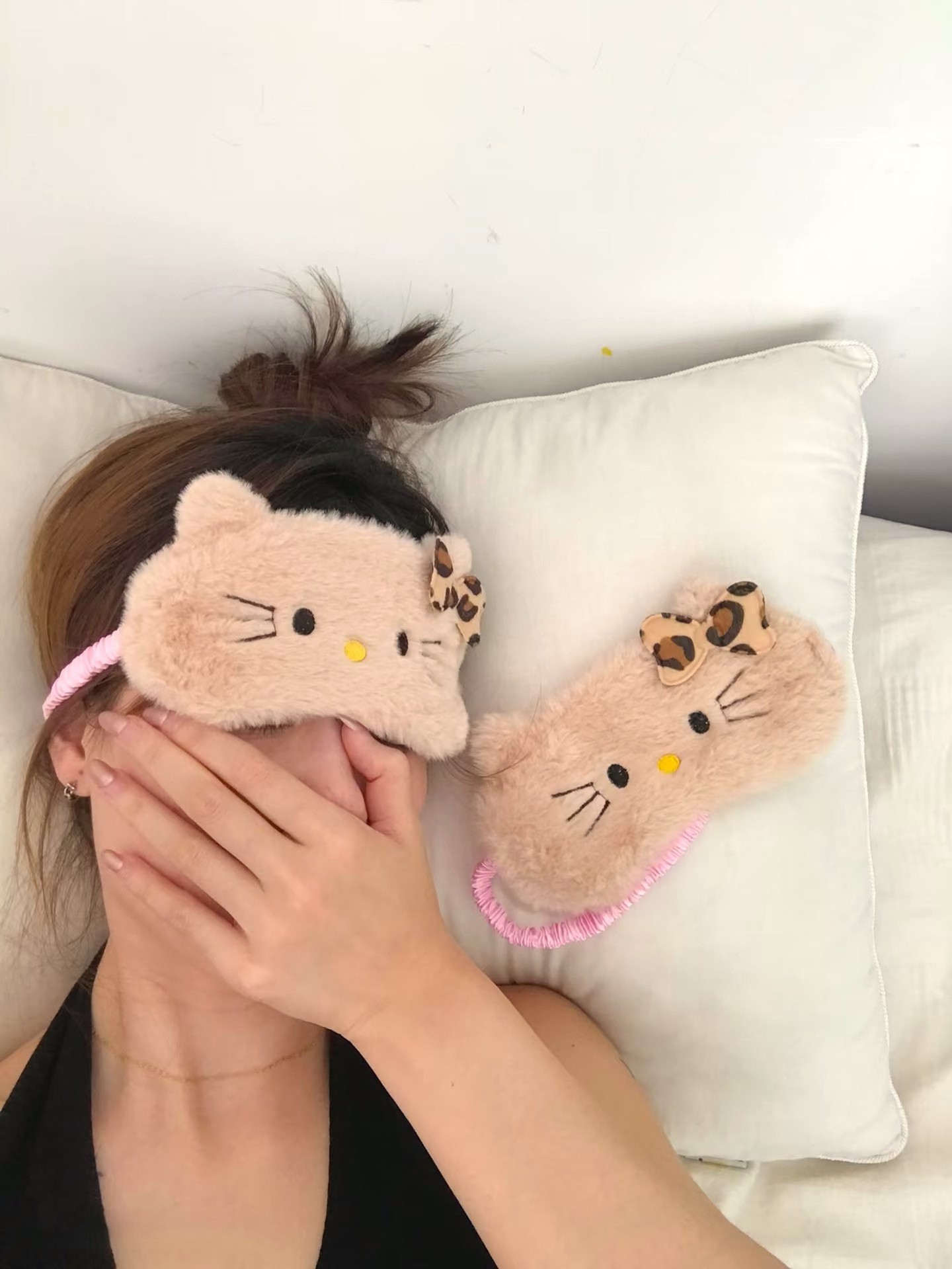 Soft-Girl Cat Plush Sleep Eye Mask