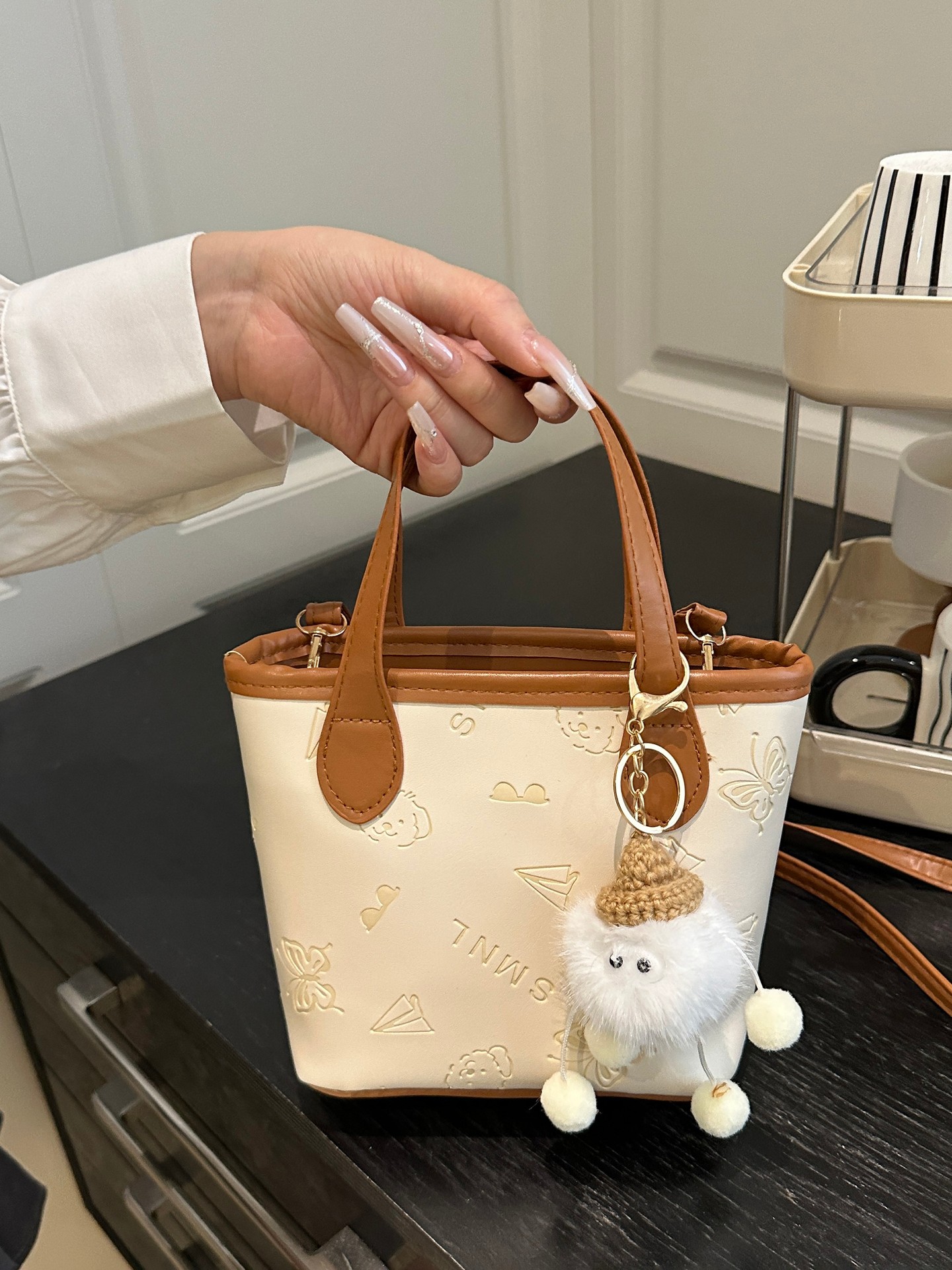 Pom Pom Crossbody Bag