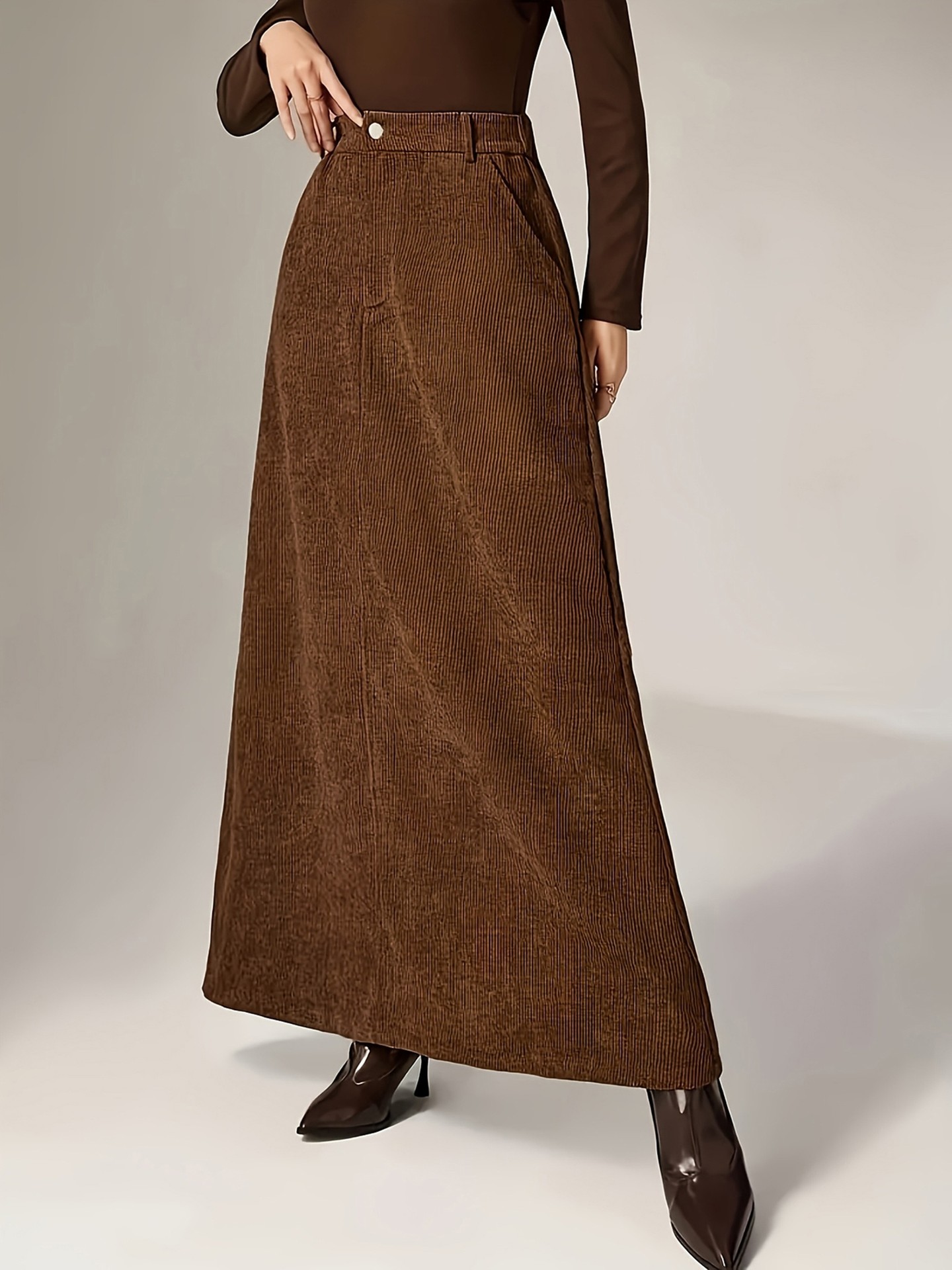 Corduroy A-Line Skirt