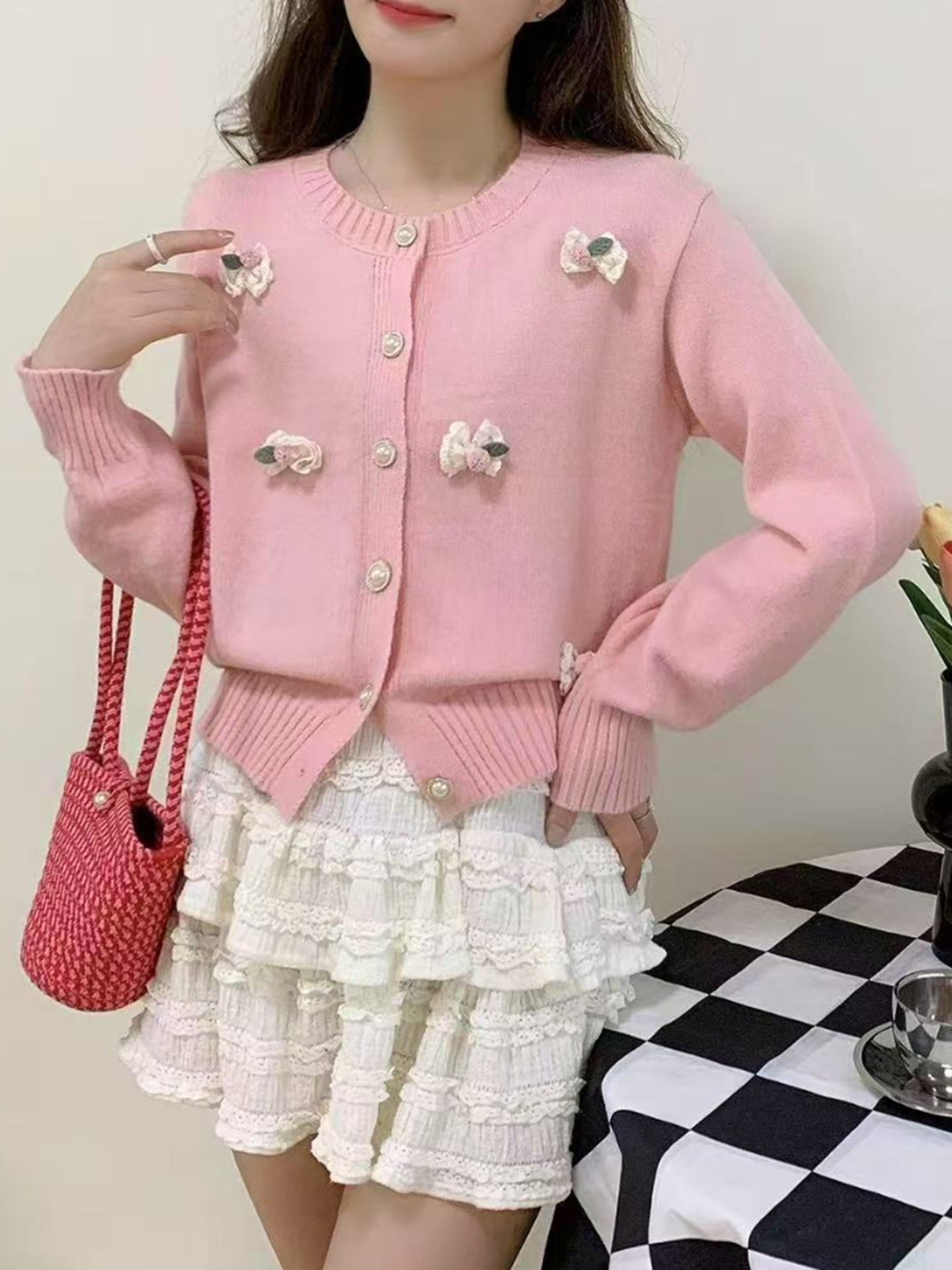 3D Embroidery Knit Cardigan