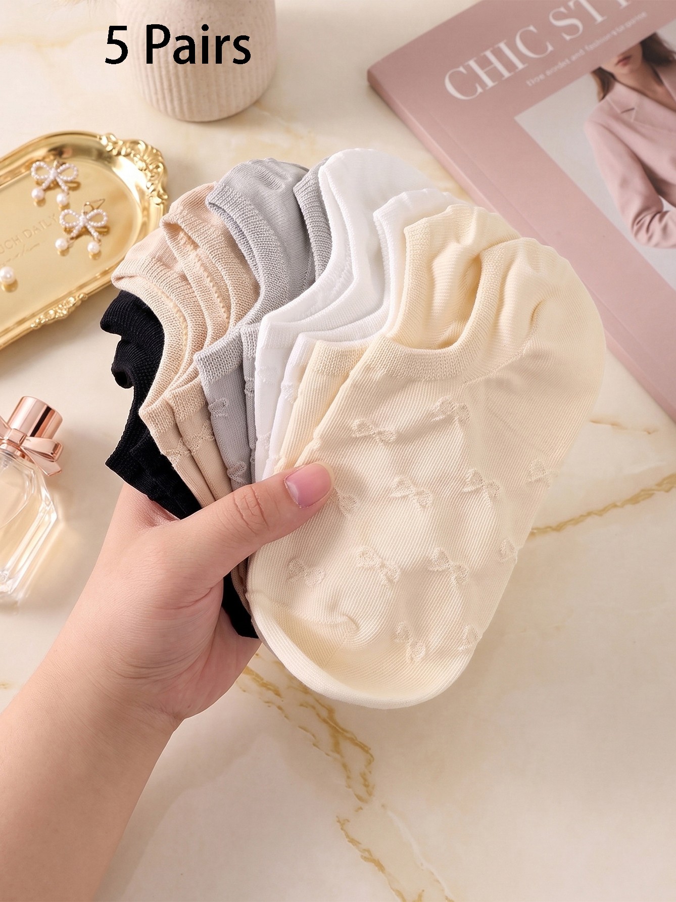 5Pairs Of Bow Ankle Socks