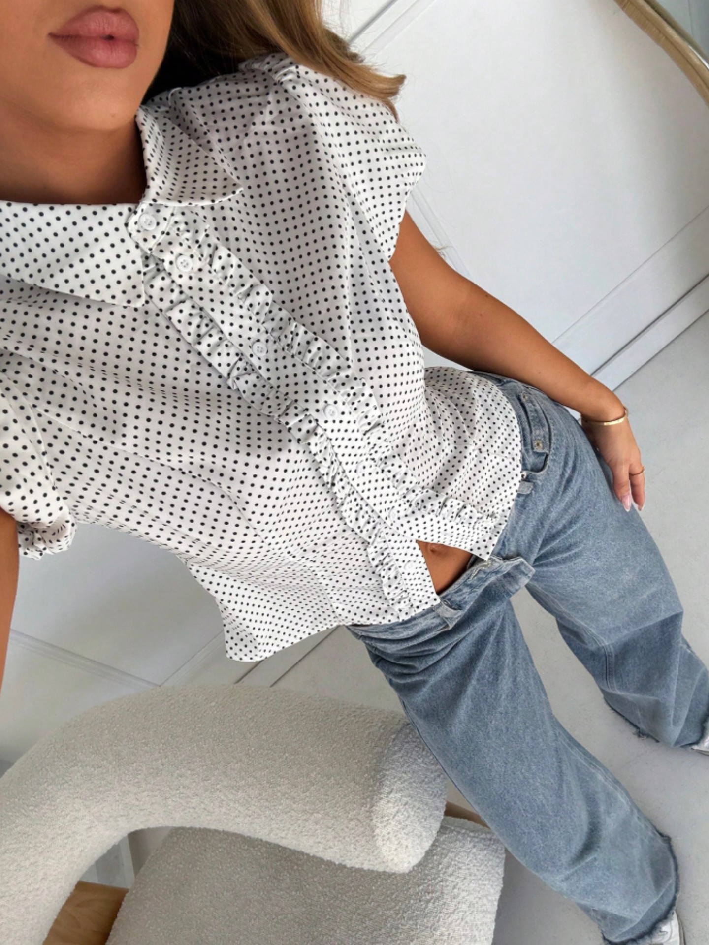 Quilted Placket Blouse