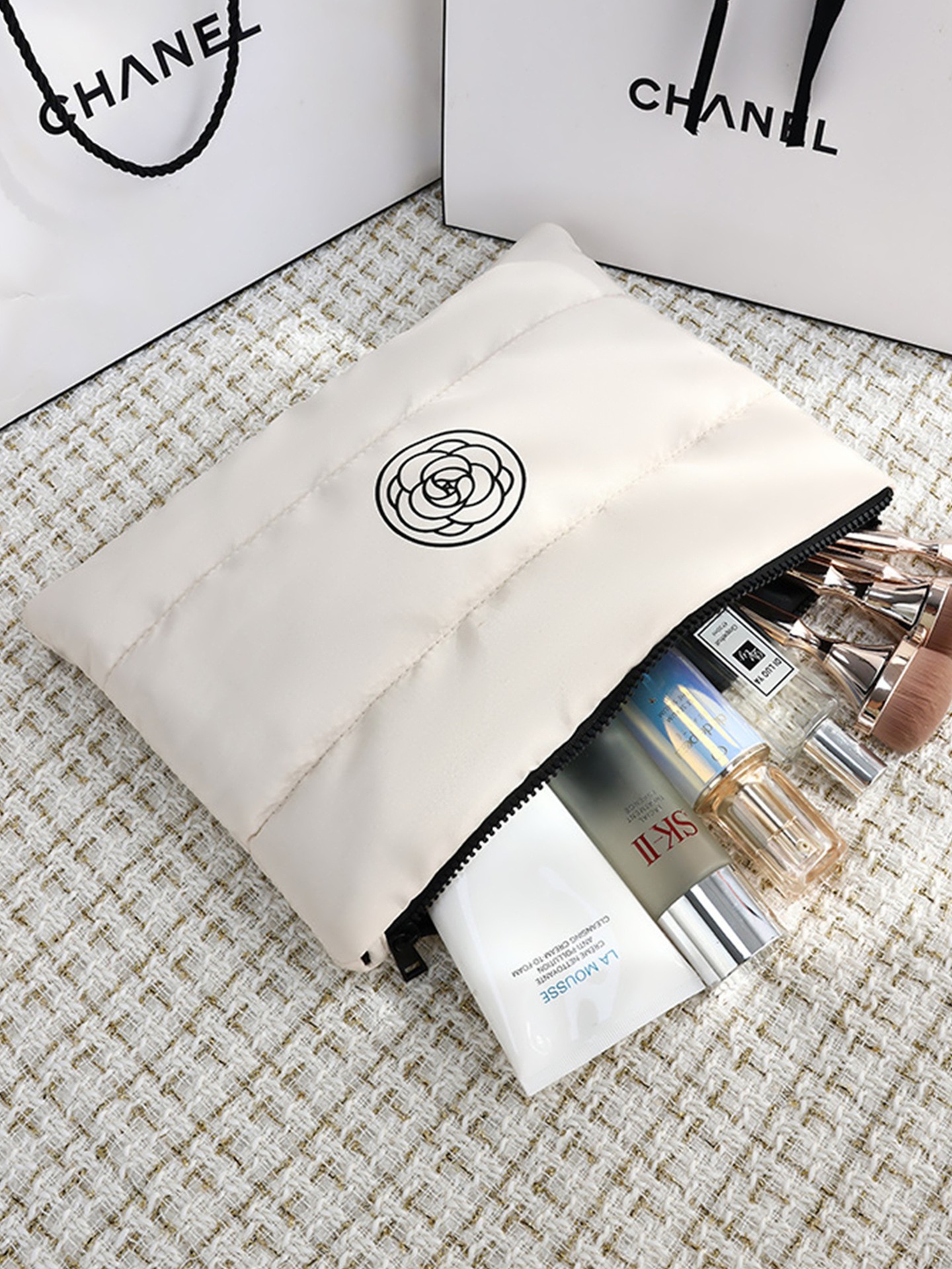 French Padded Makeup Bag