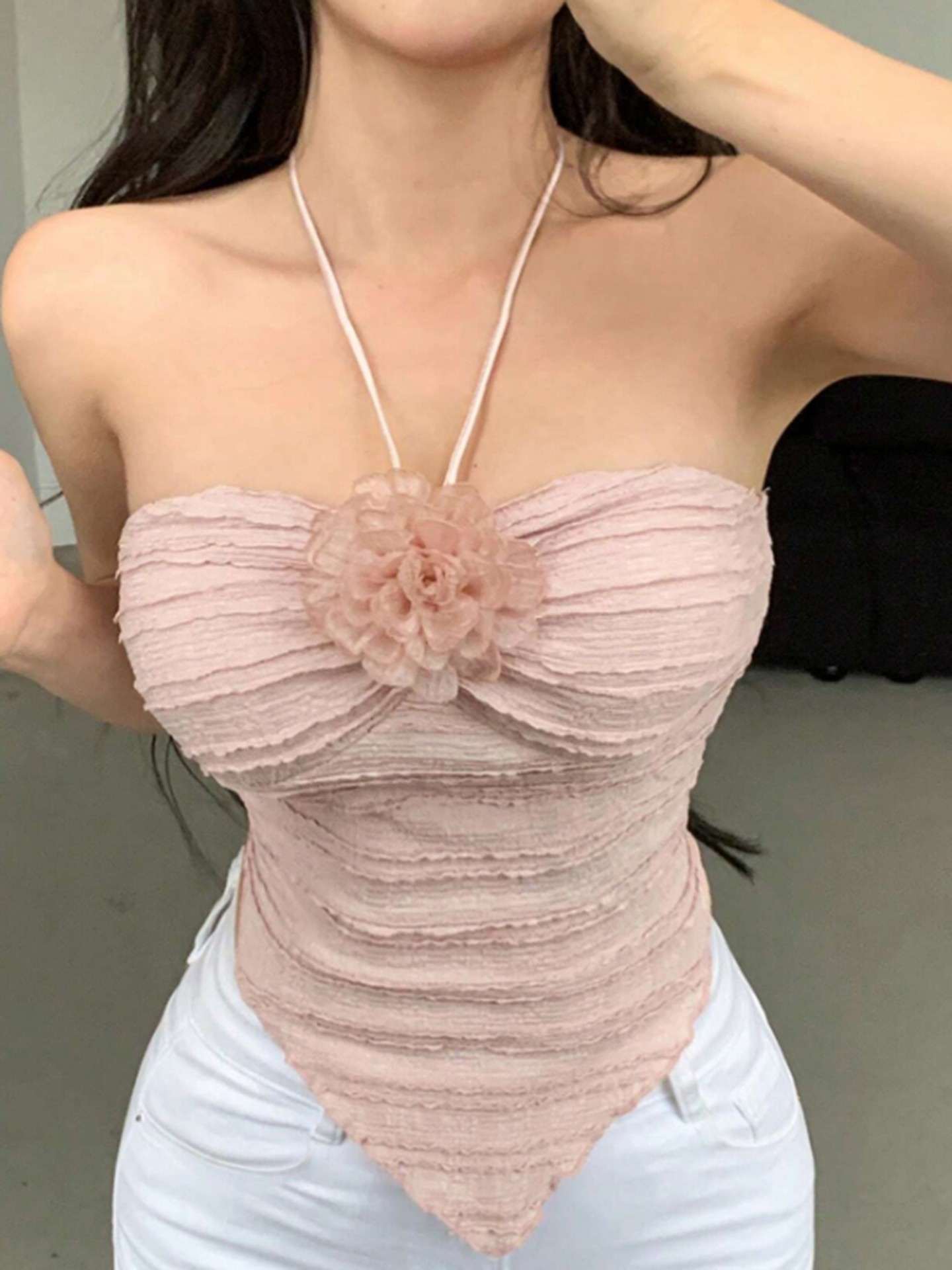 Romantic Flower Halter Top