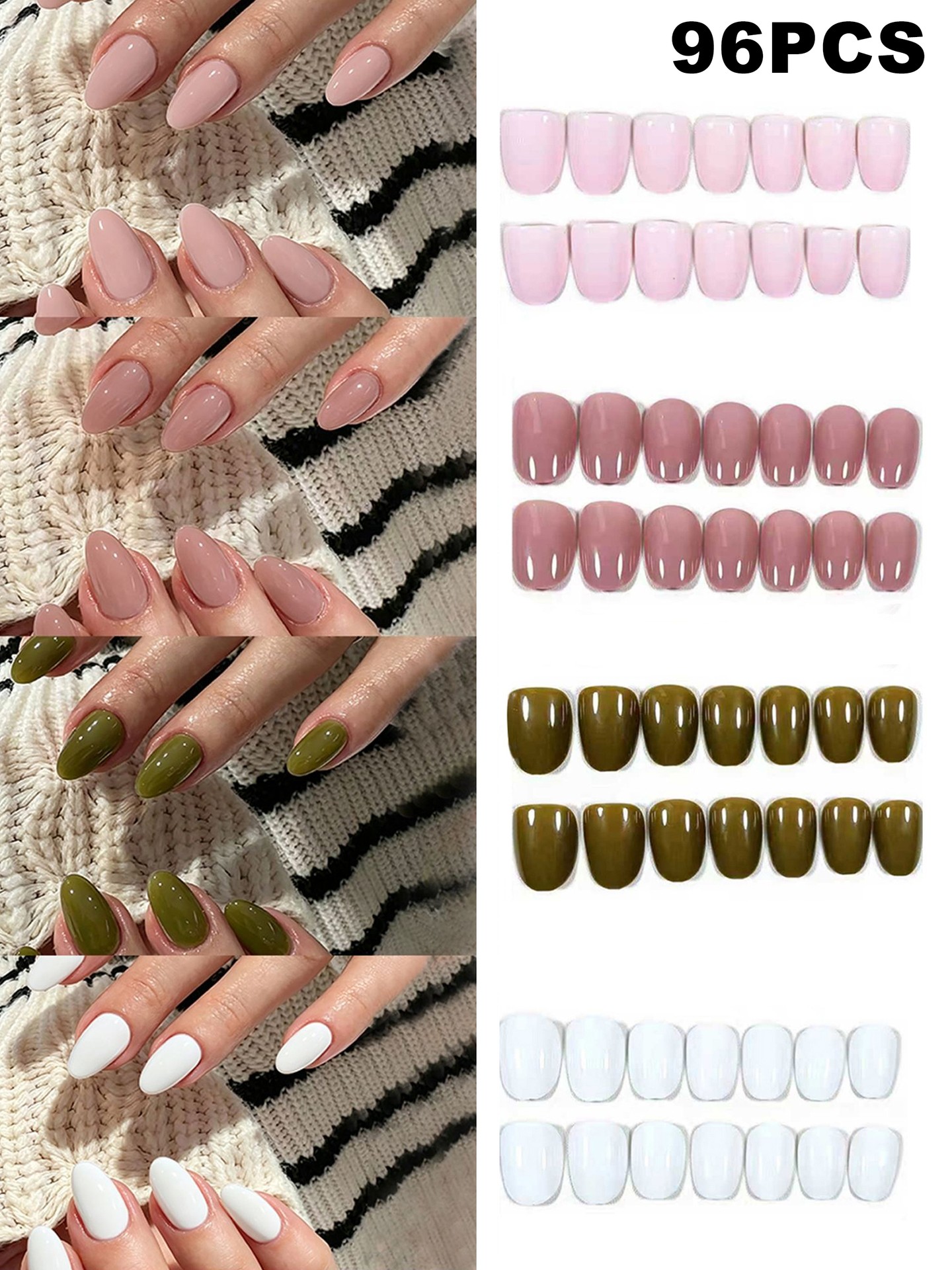 96PCS Artificial Nails