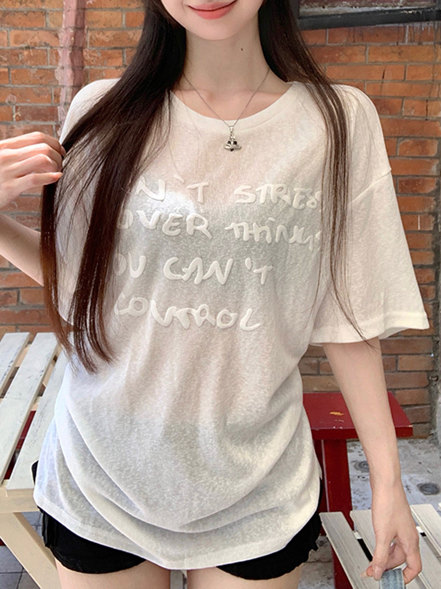 Bubble Print Pullover T-Shirt