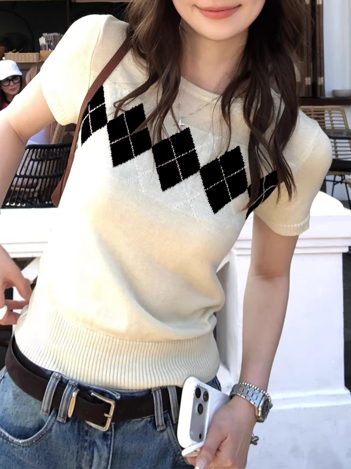 Jacquard Knit Top