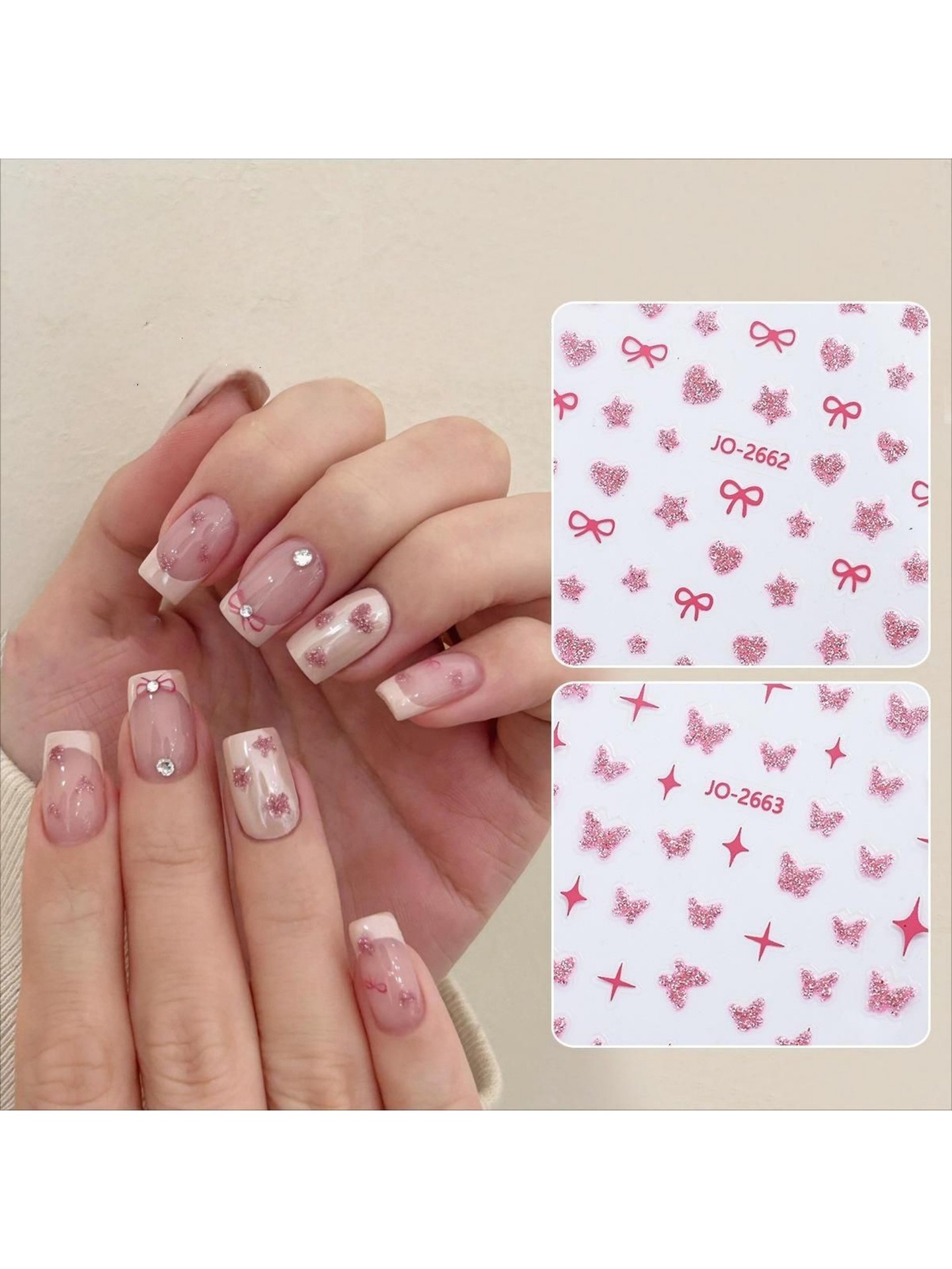 2pcs Bow Nail Art