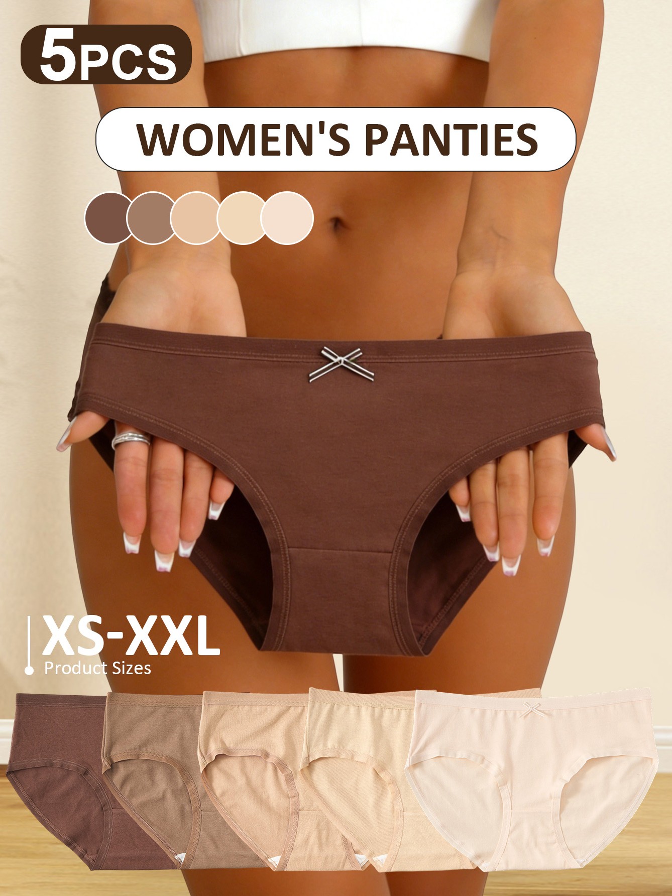 5Pcs Bow Briefs