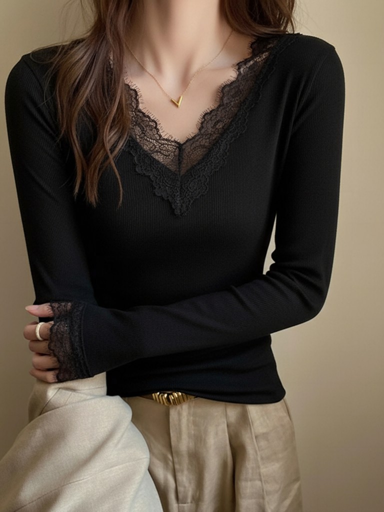 Lace-trimmed Top