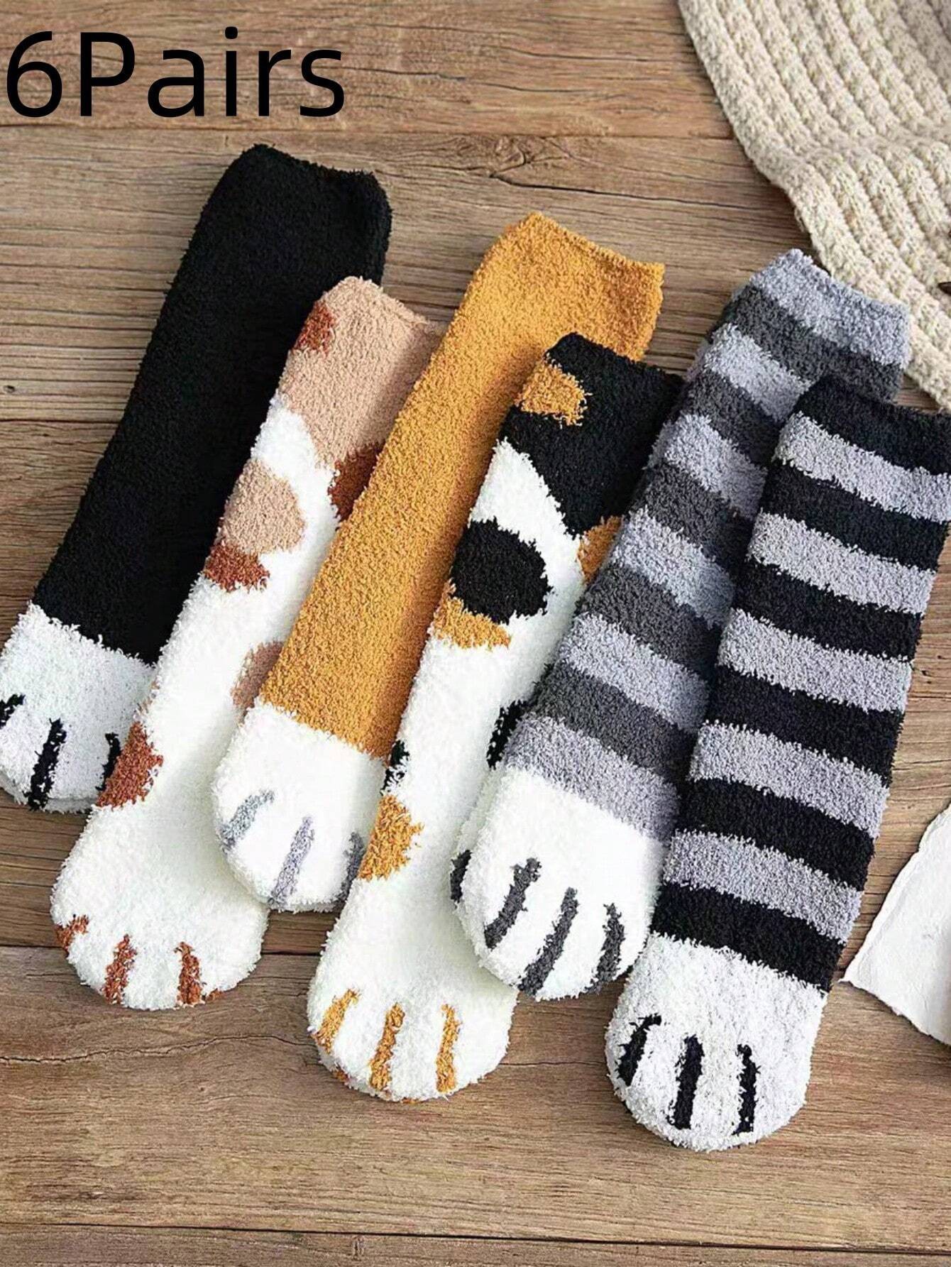 6Pairs Of Animal Print Sock Set