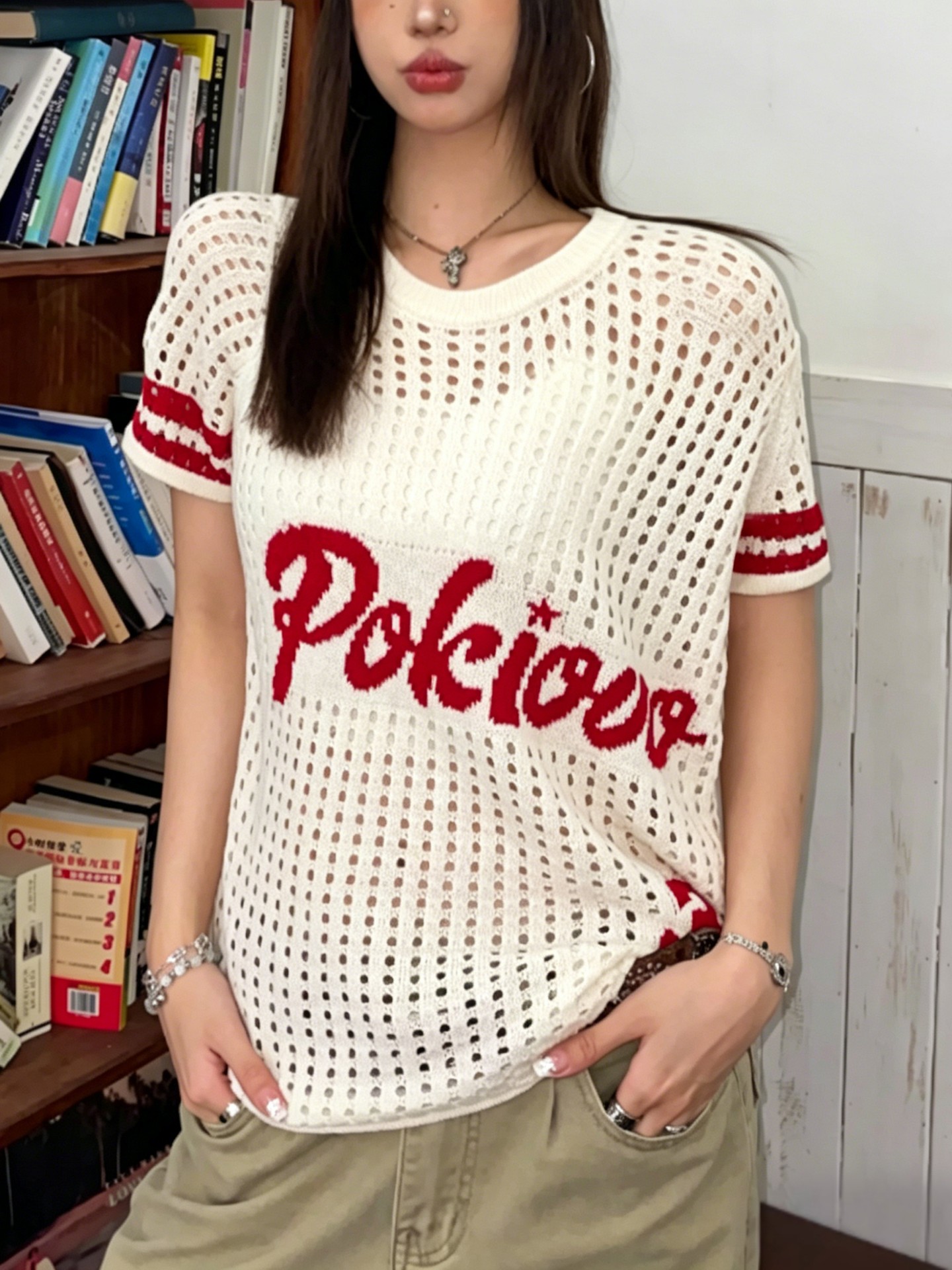 Air-Holed Knit Pullover