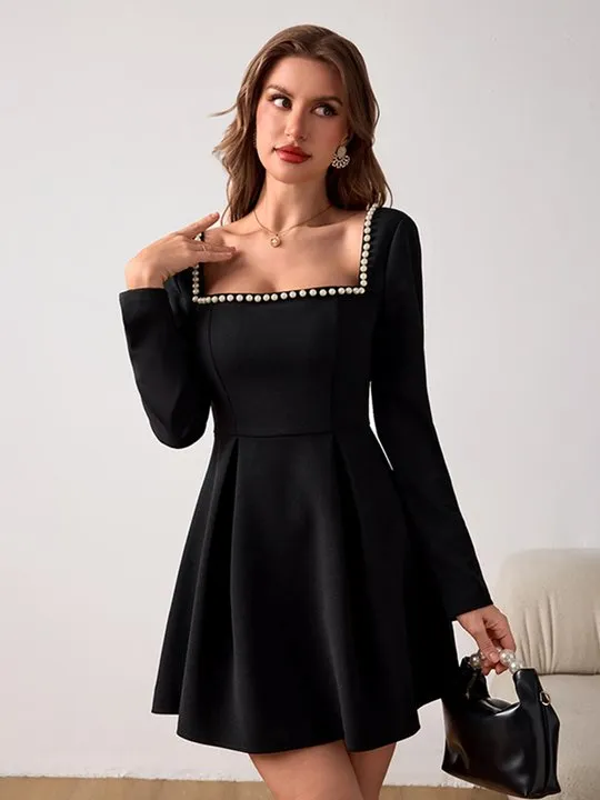 maxi dresses beach wear for women Fortunate One BAUM UND PFERDGARTEN Atlanta truefit:root:anya-mini-dress-black-white Color:Black Woven Low MOQ
