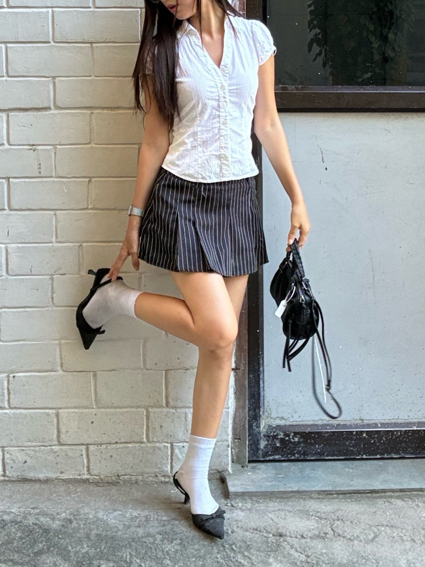 Pleated A-Line Skirt