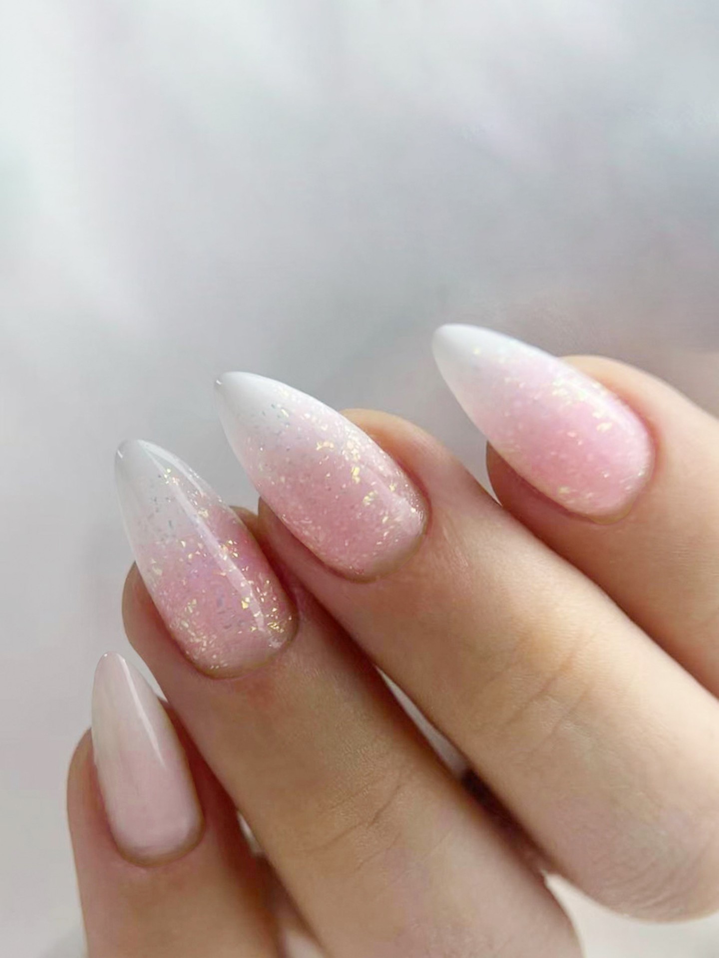 Soft-Girl Glitter Ombre Artificial Nails
