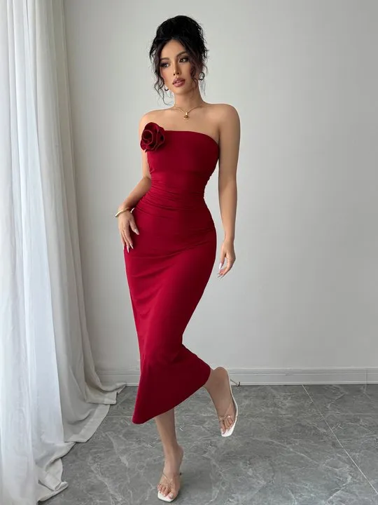 pink floral dress Aimee Rose Bustier Maxi Full Length Sleeve Style collection:brides Women's clothing size:XS Yvaine Wedding Gown –
