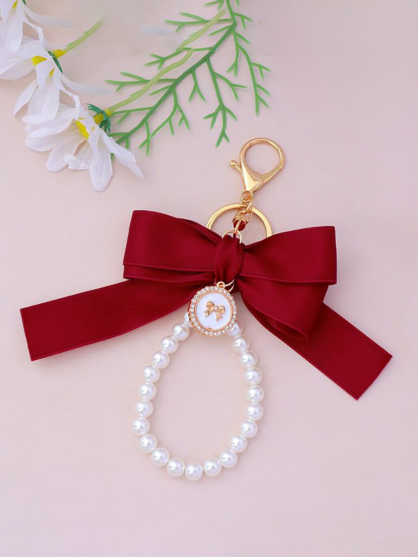 Bow Pearl Bag Charm