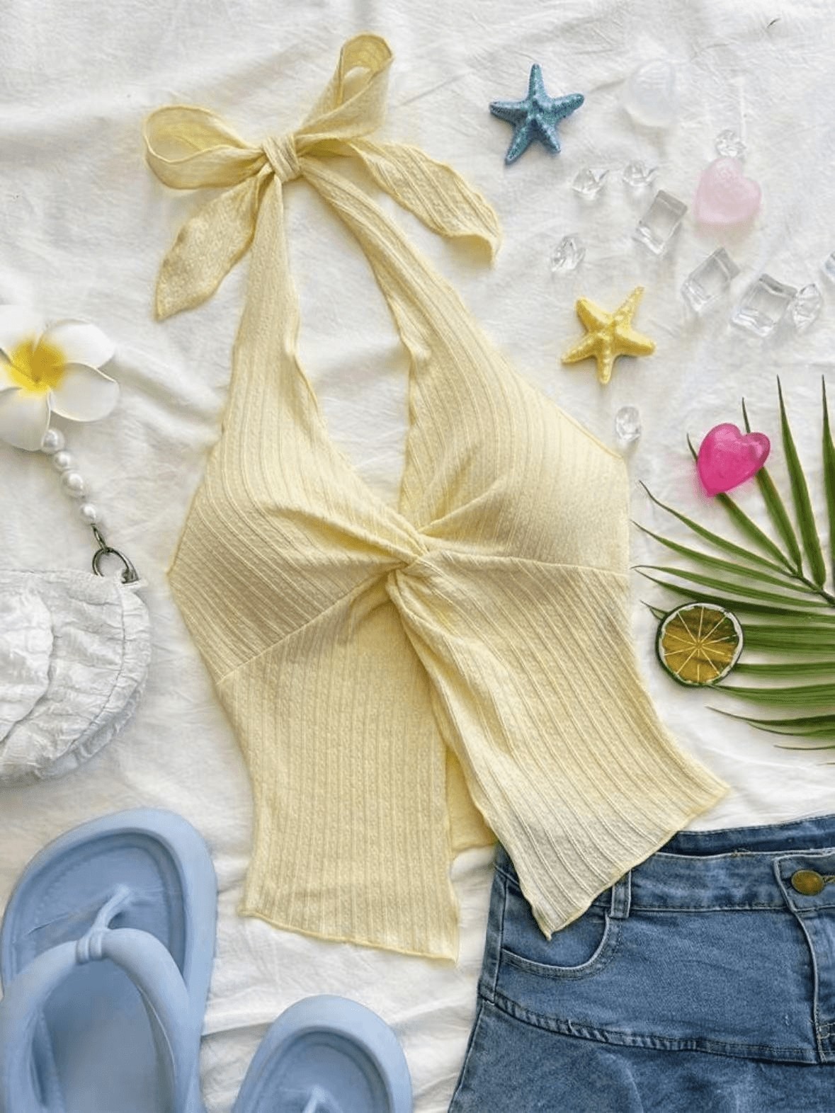 Summer Knotted Halter Top