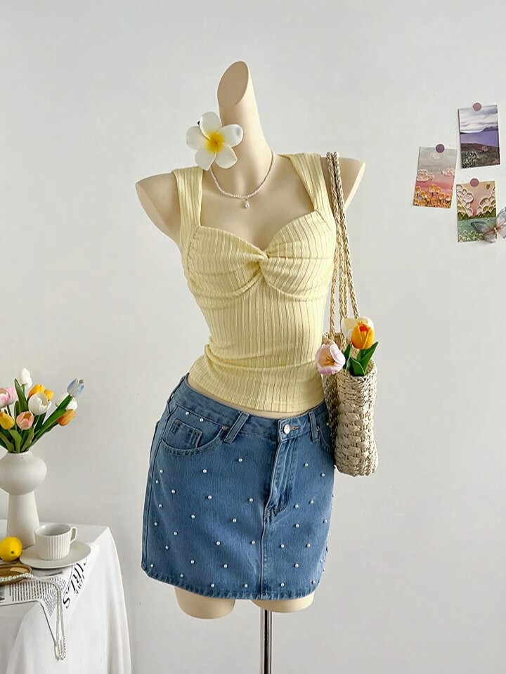 Knotted Textured Tank Top