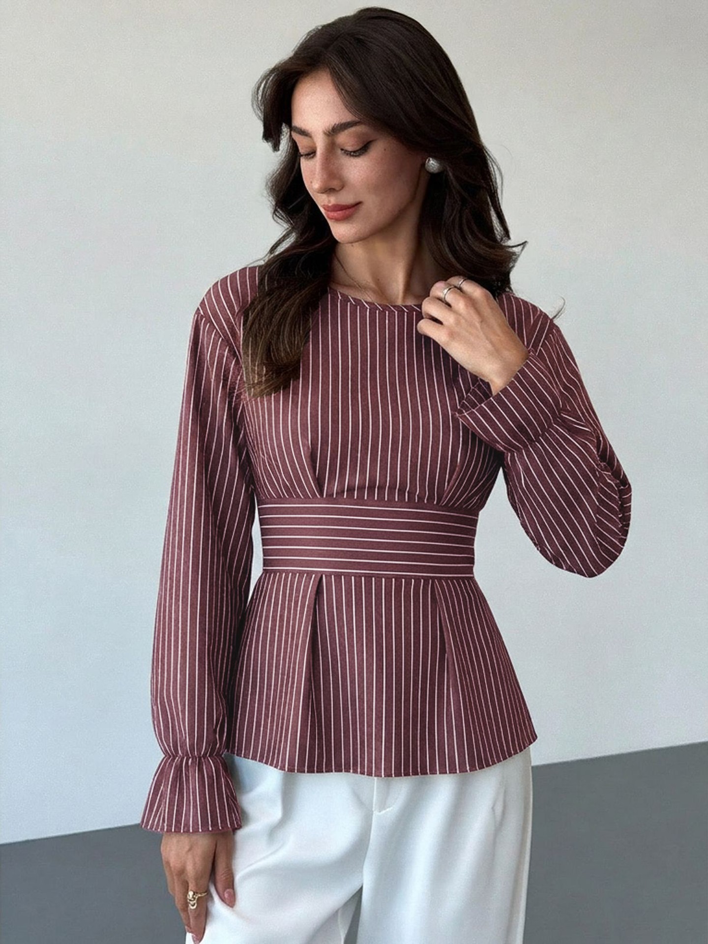 Puff Sleeve Peplum Top