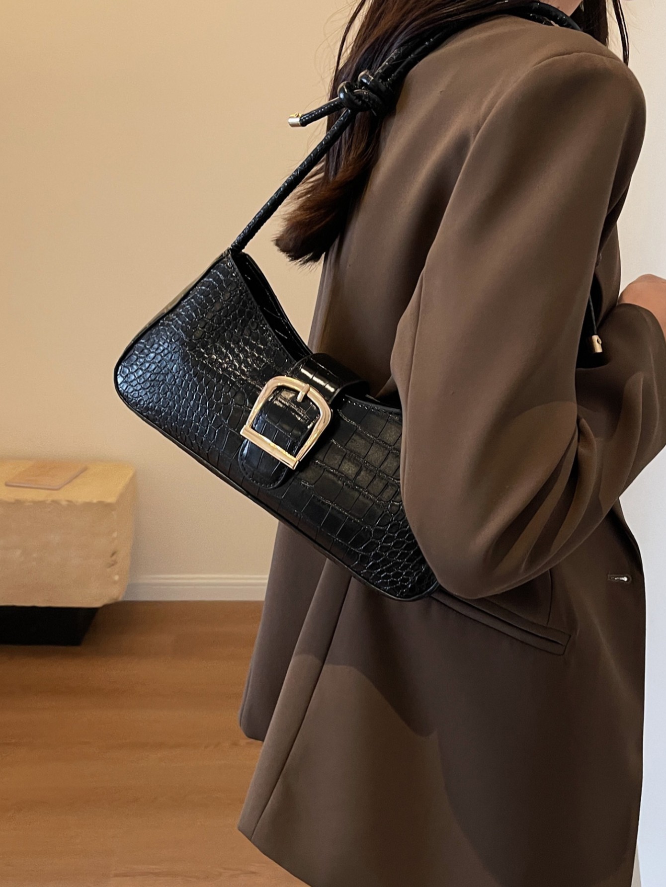 Adjustable Buckle Shoulder Bag