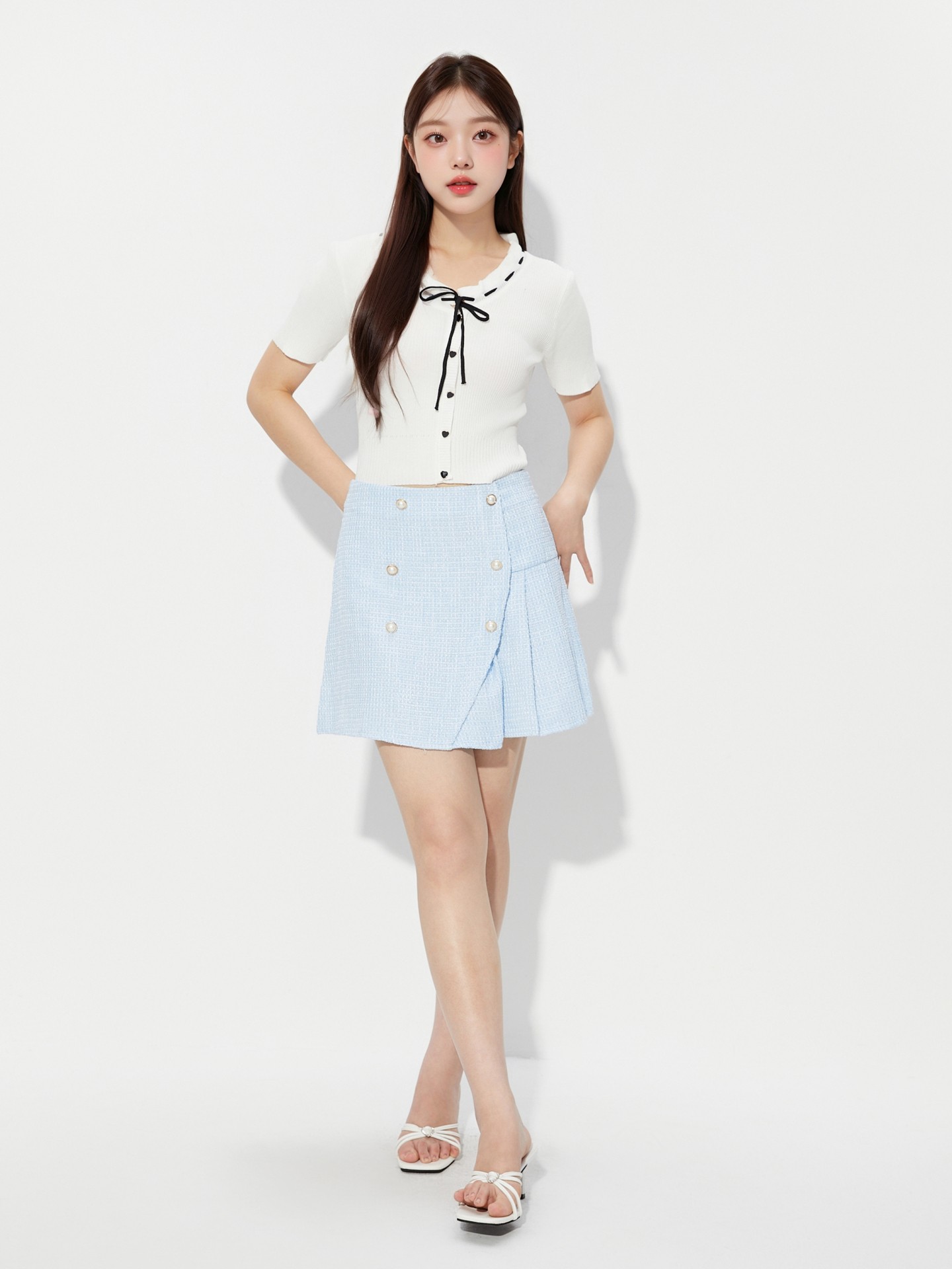 Buttoned Pencil Skirt