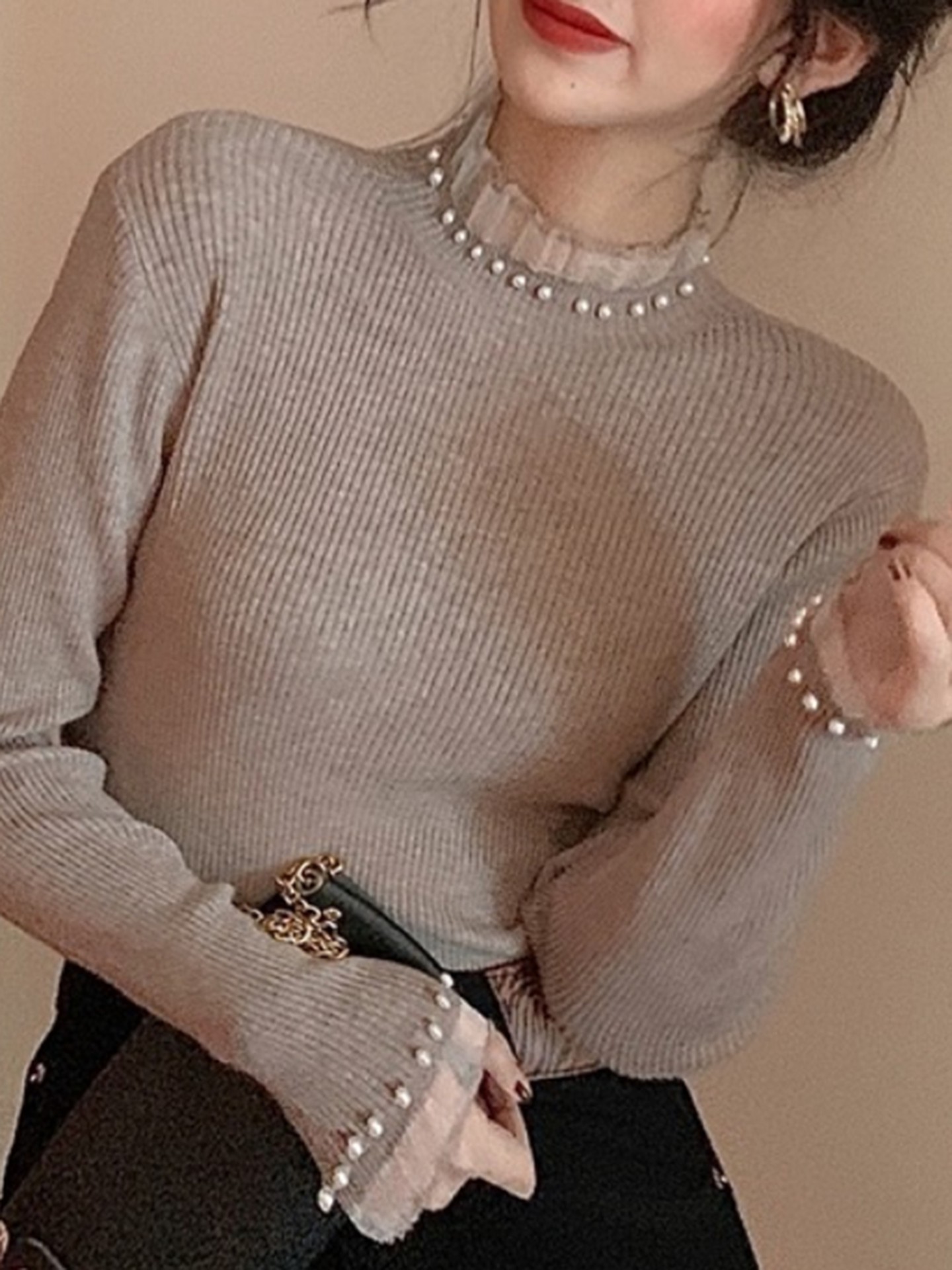 Pearled Knit Top