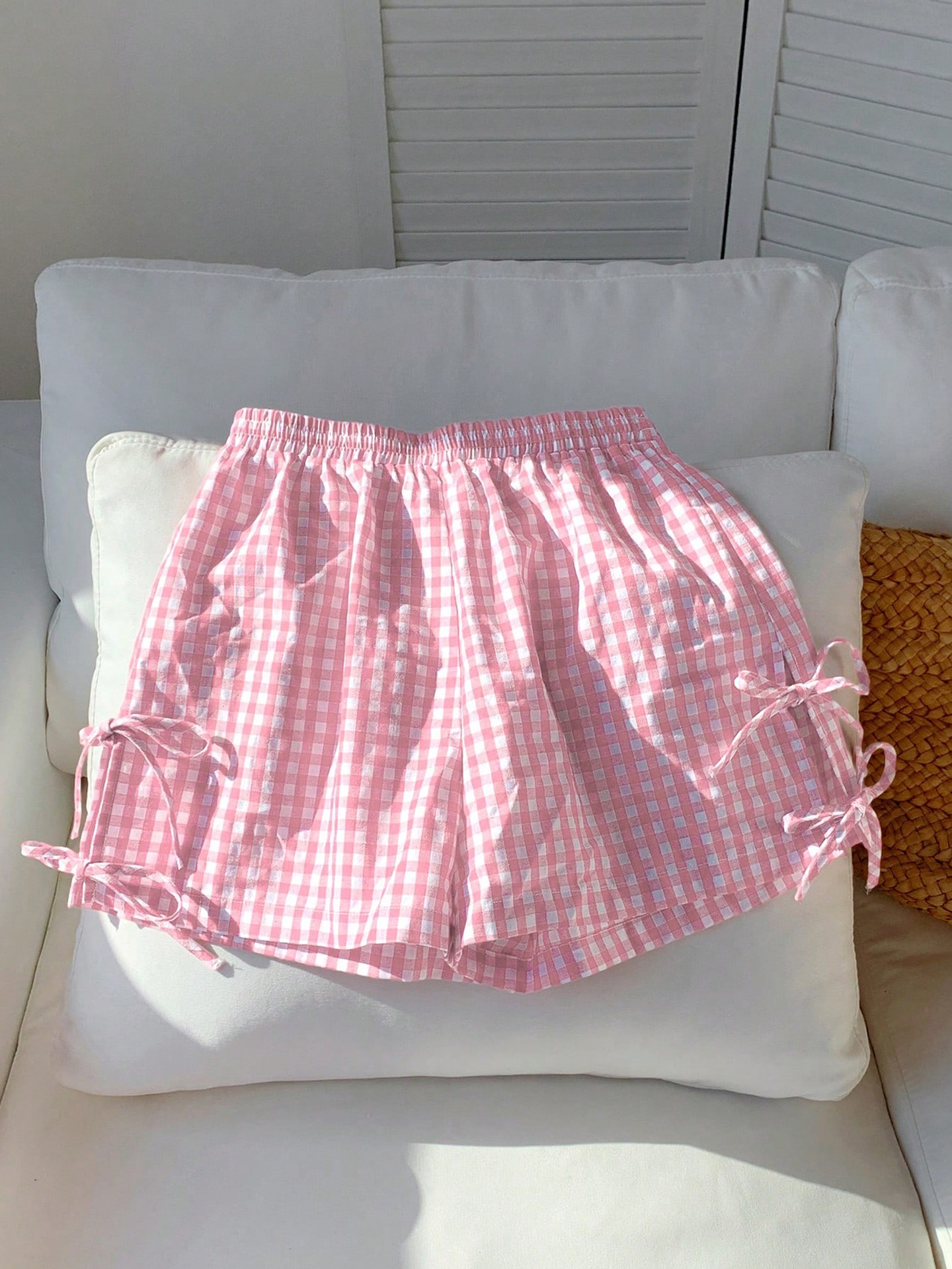 Knotted Straight Leg Shorts