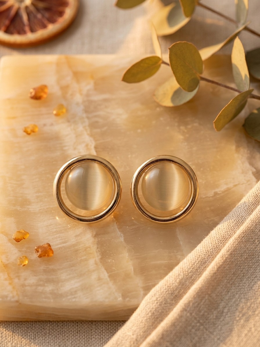 Round Stud Earrings