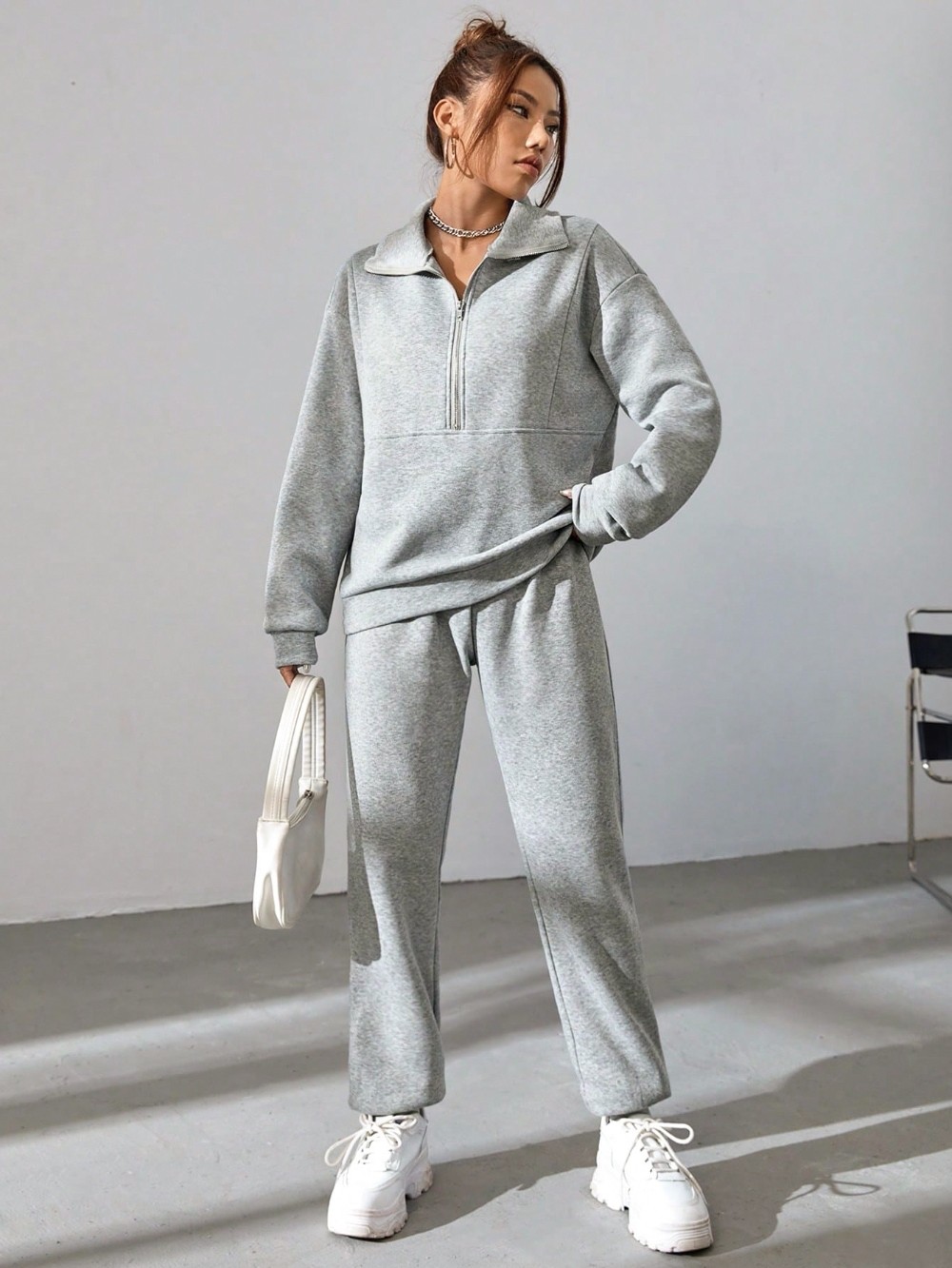 Studio-to-Street Half-Zip Sweatshirt Co-ord Set
