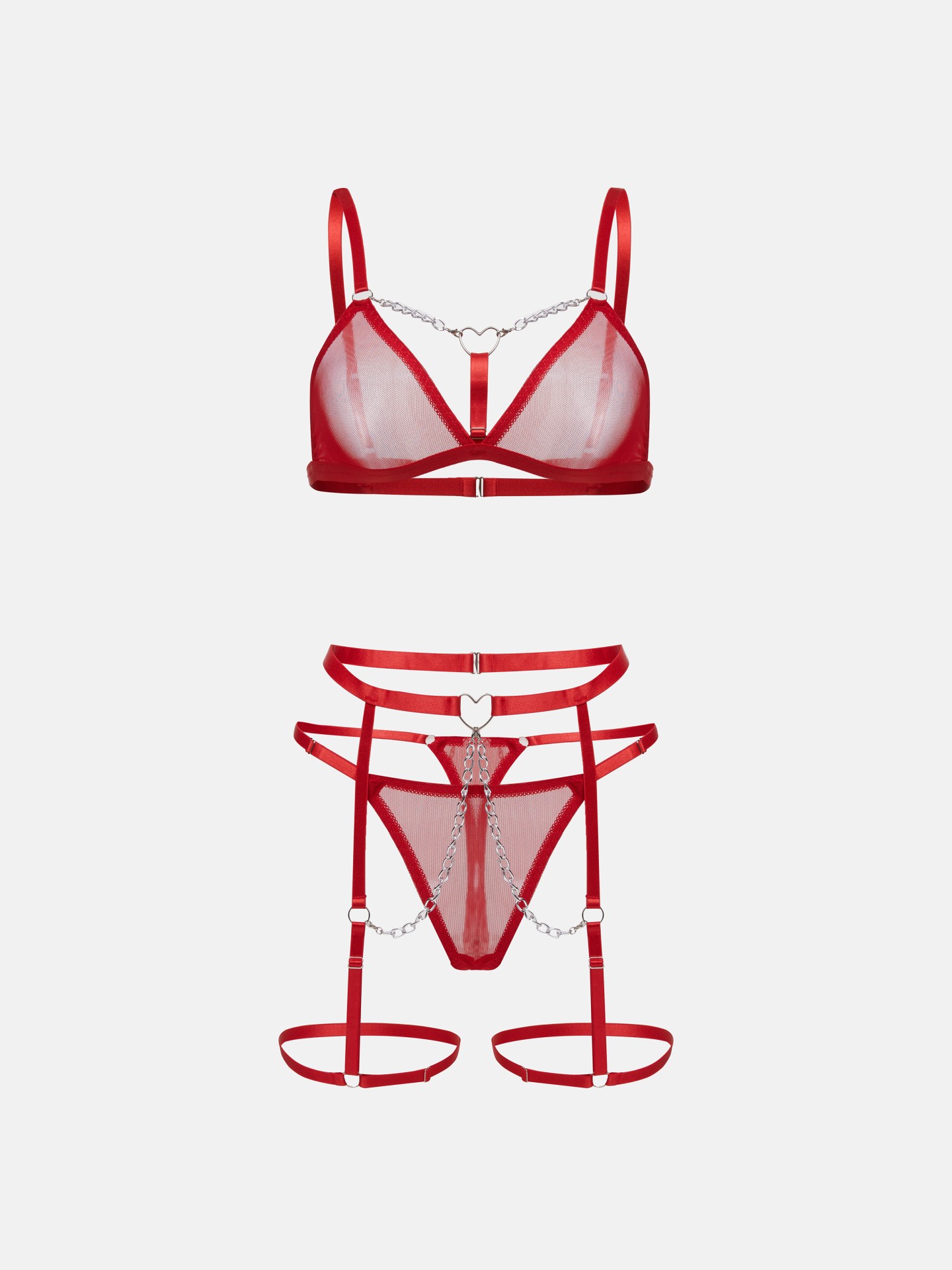 Embellished Sheer Lingerie Set