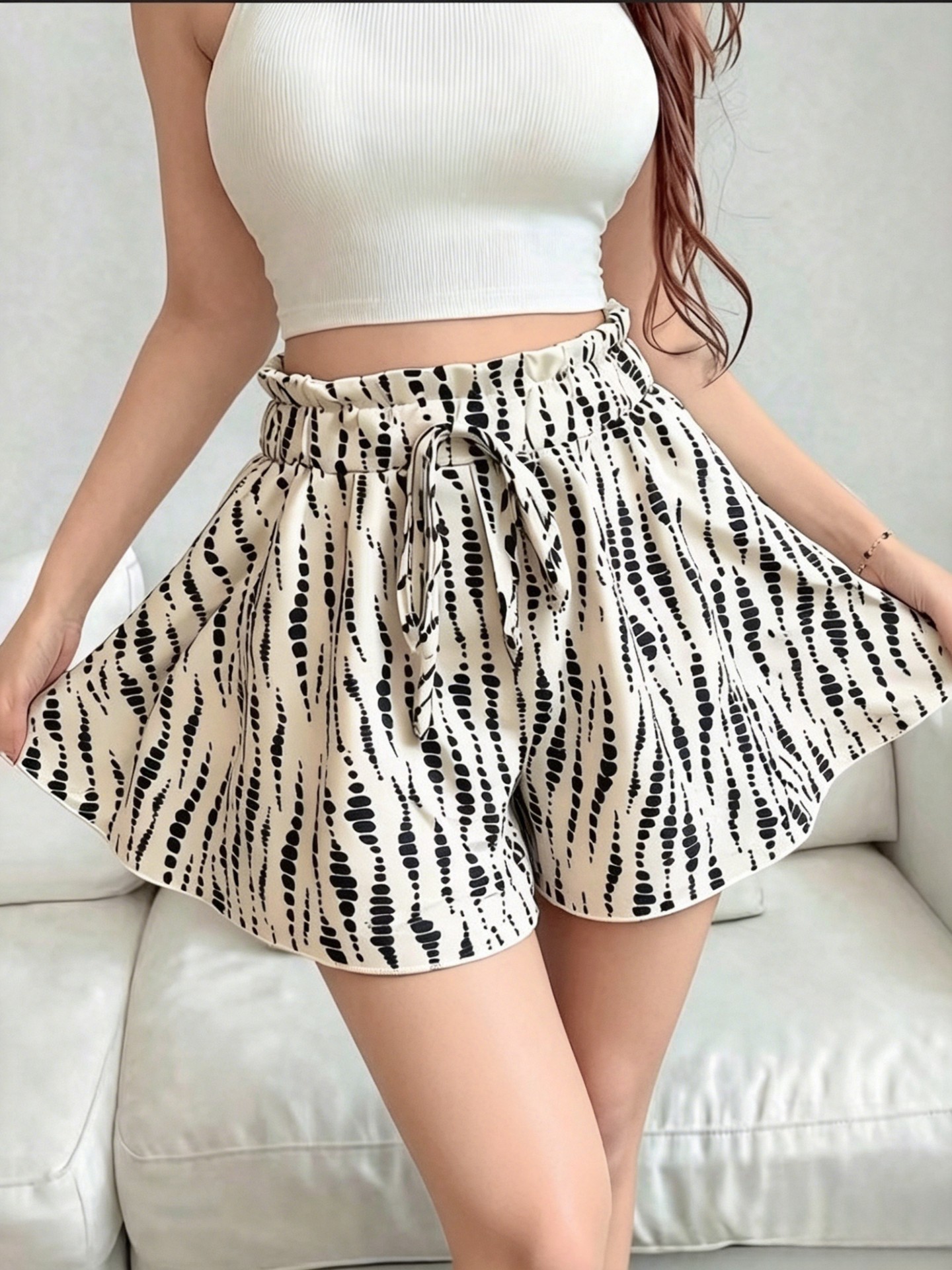 Elastic A-Line Shorts