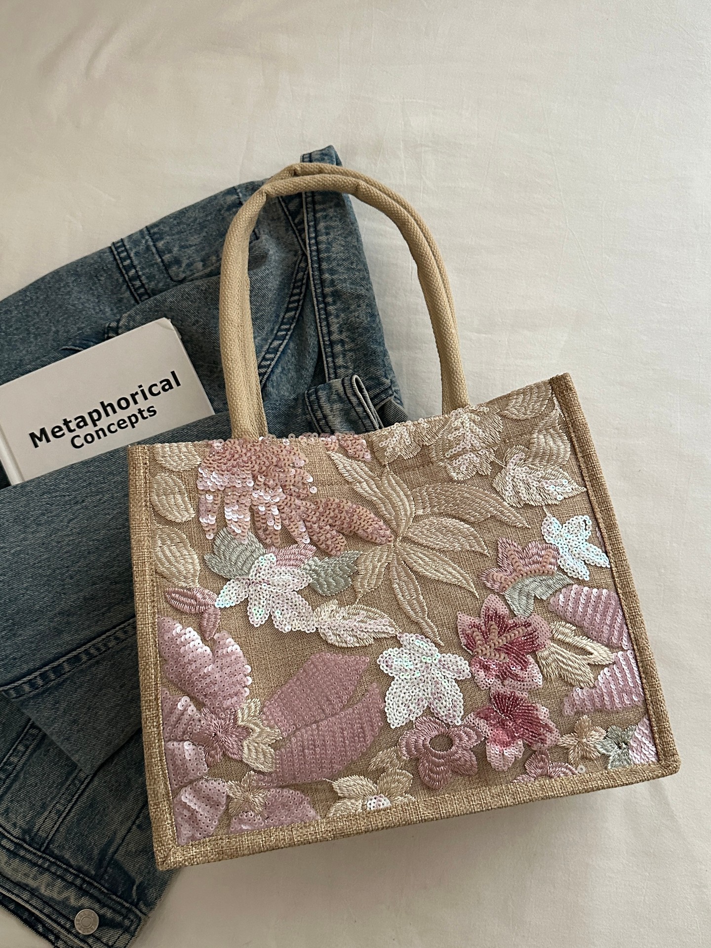 Sequin Detail Totes Bag