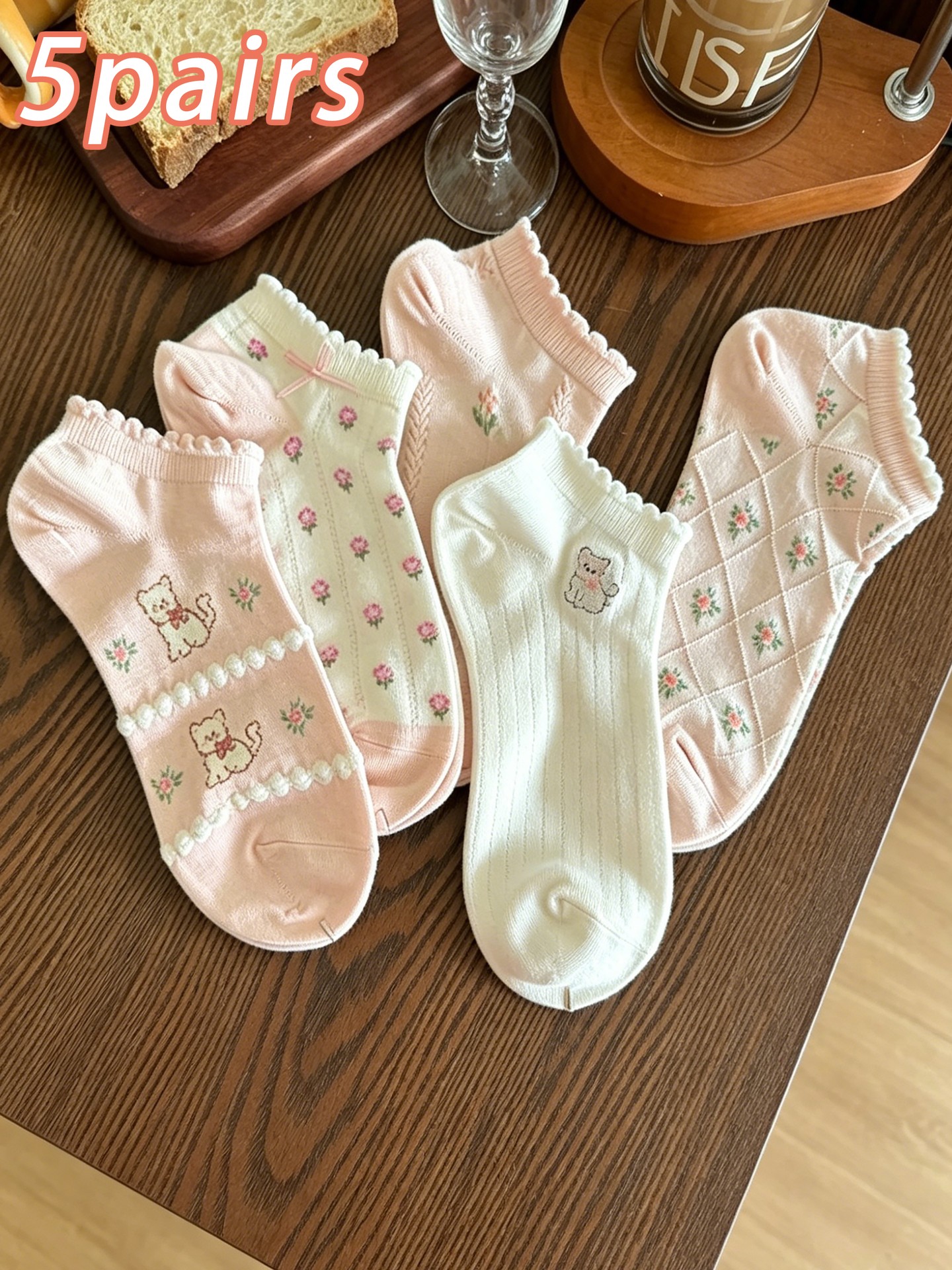 5Pairs Of Flowers Sock