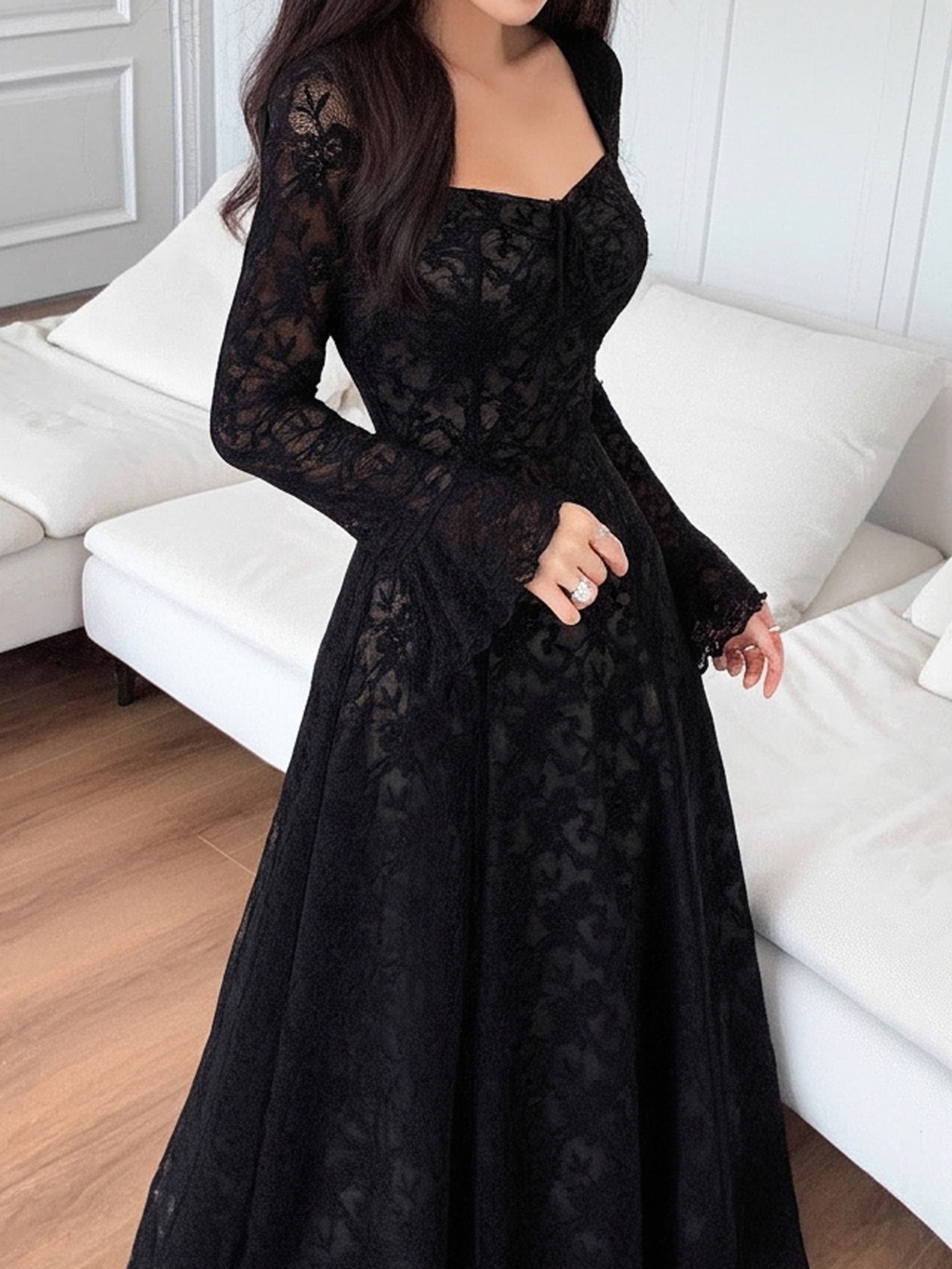 savana black a-line dress product info and reviews Tie Up | this mini features sculpting
