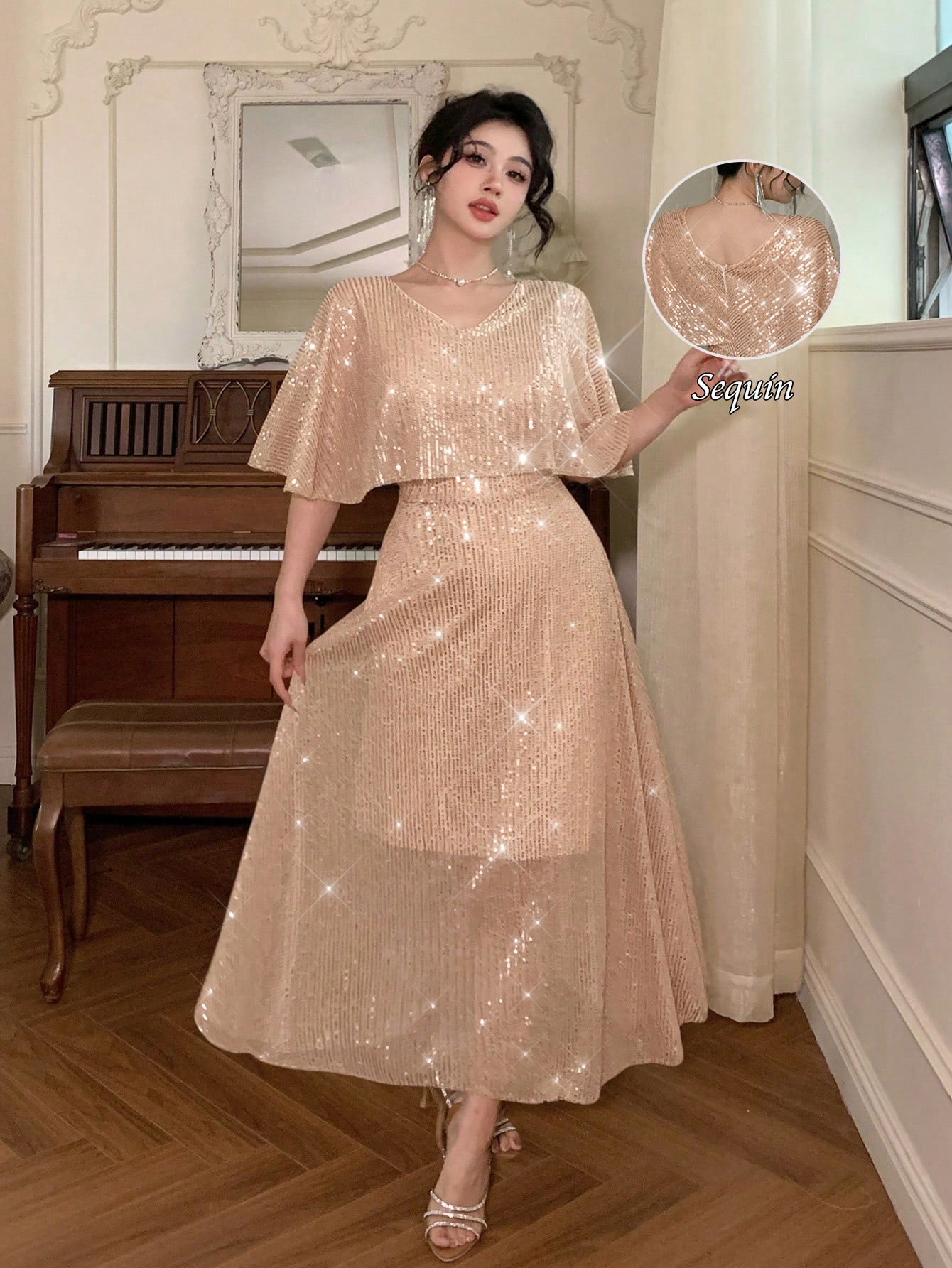 Ultra-Shiny Sequin Party Dress