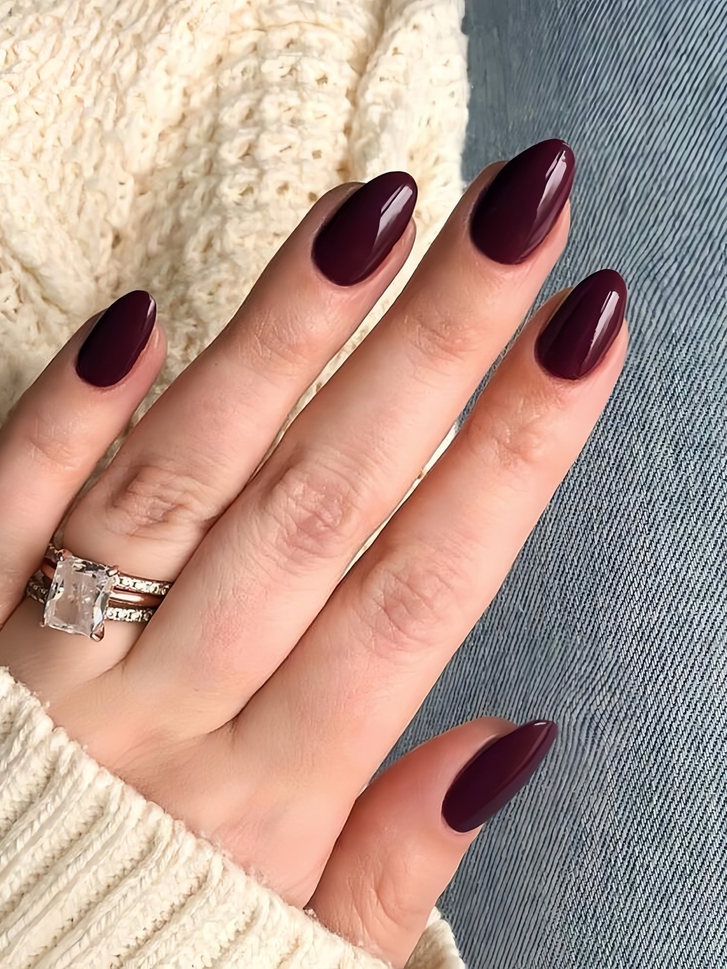 Burgundy Artificial Nails