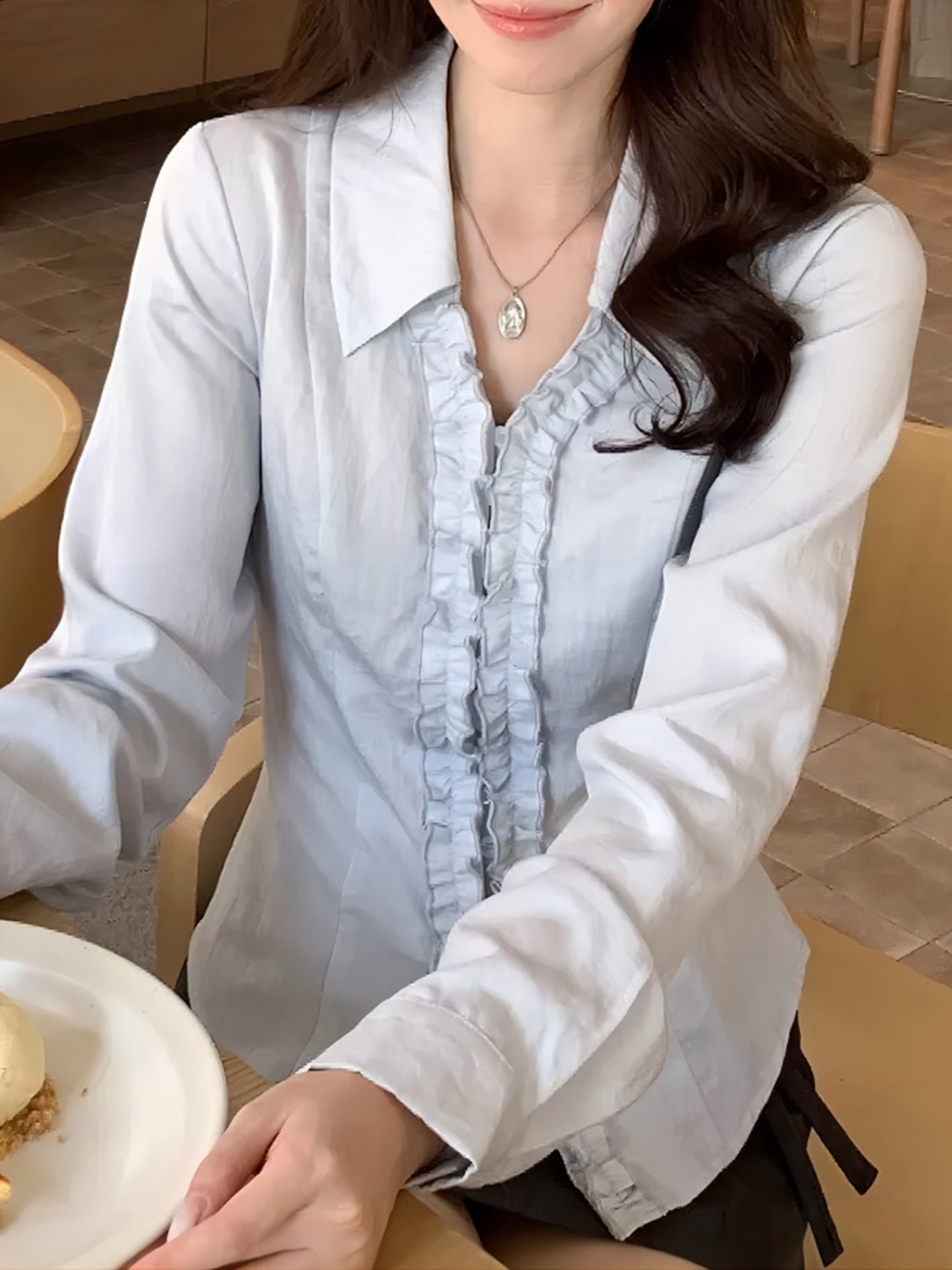 Ruffled Placket Blouse