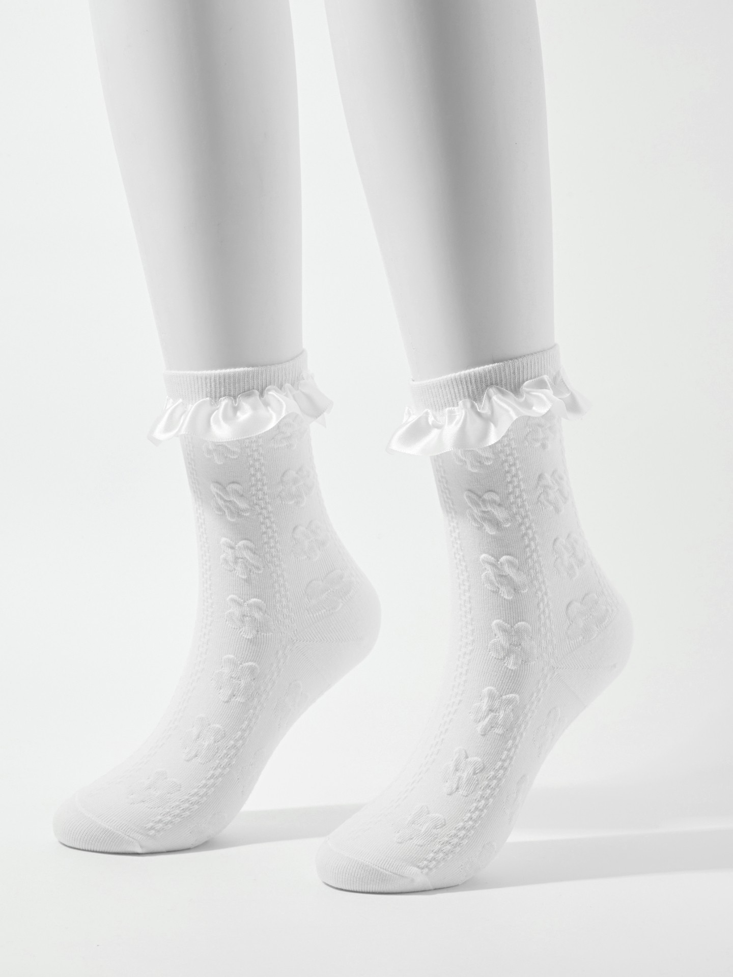 Floral Design Frill Socks
