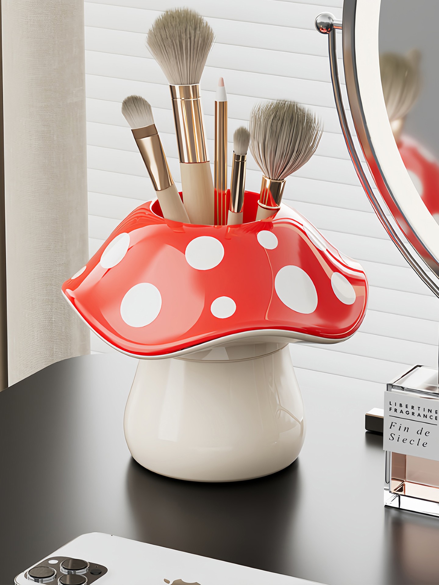 Mushroom Color Block Brush Shelf