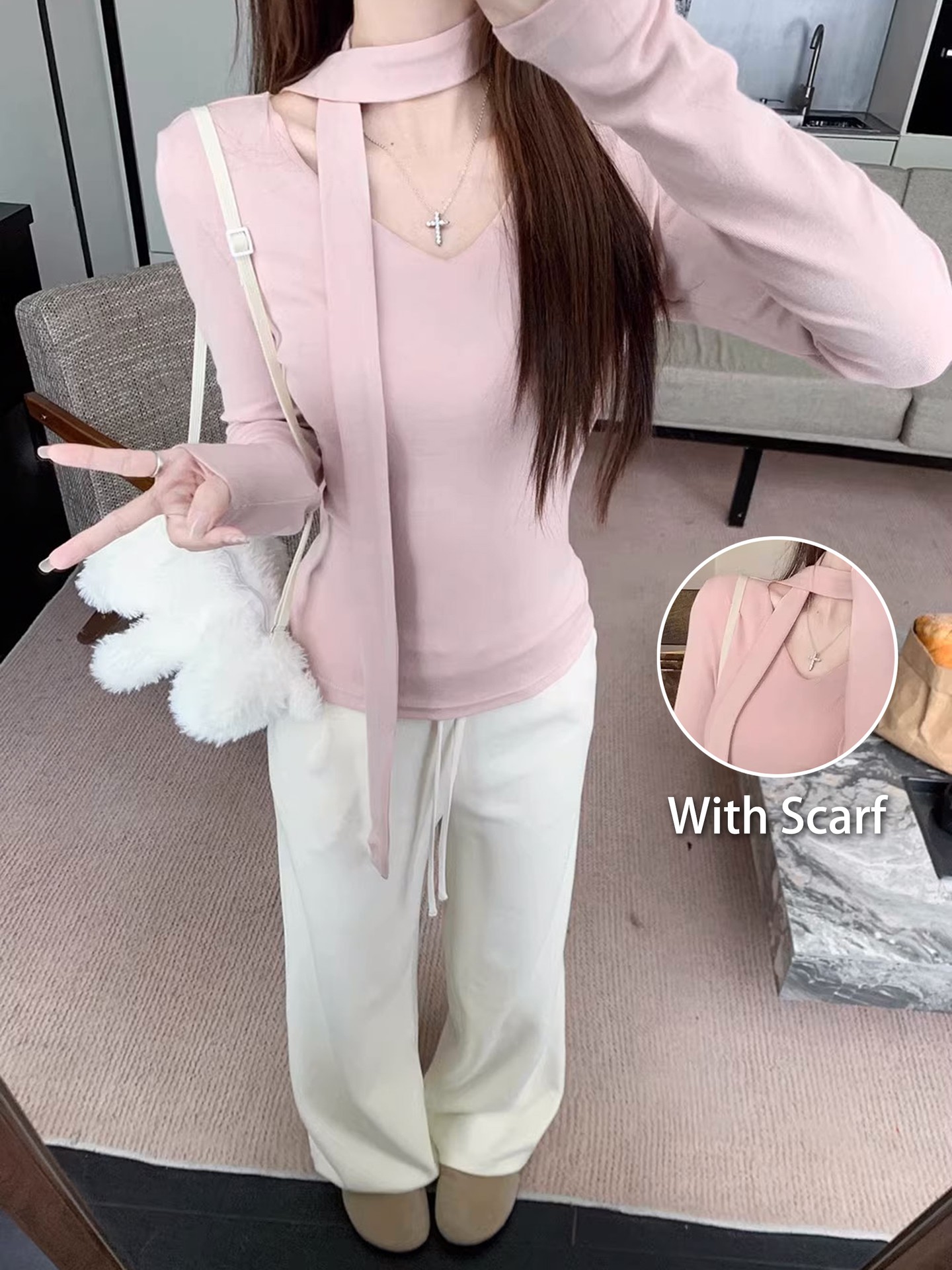 Scarf Pullover T-Shirt