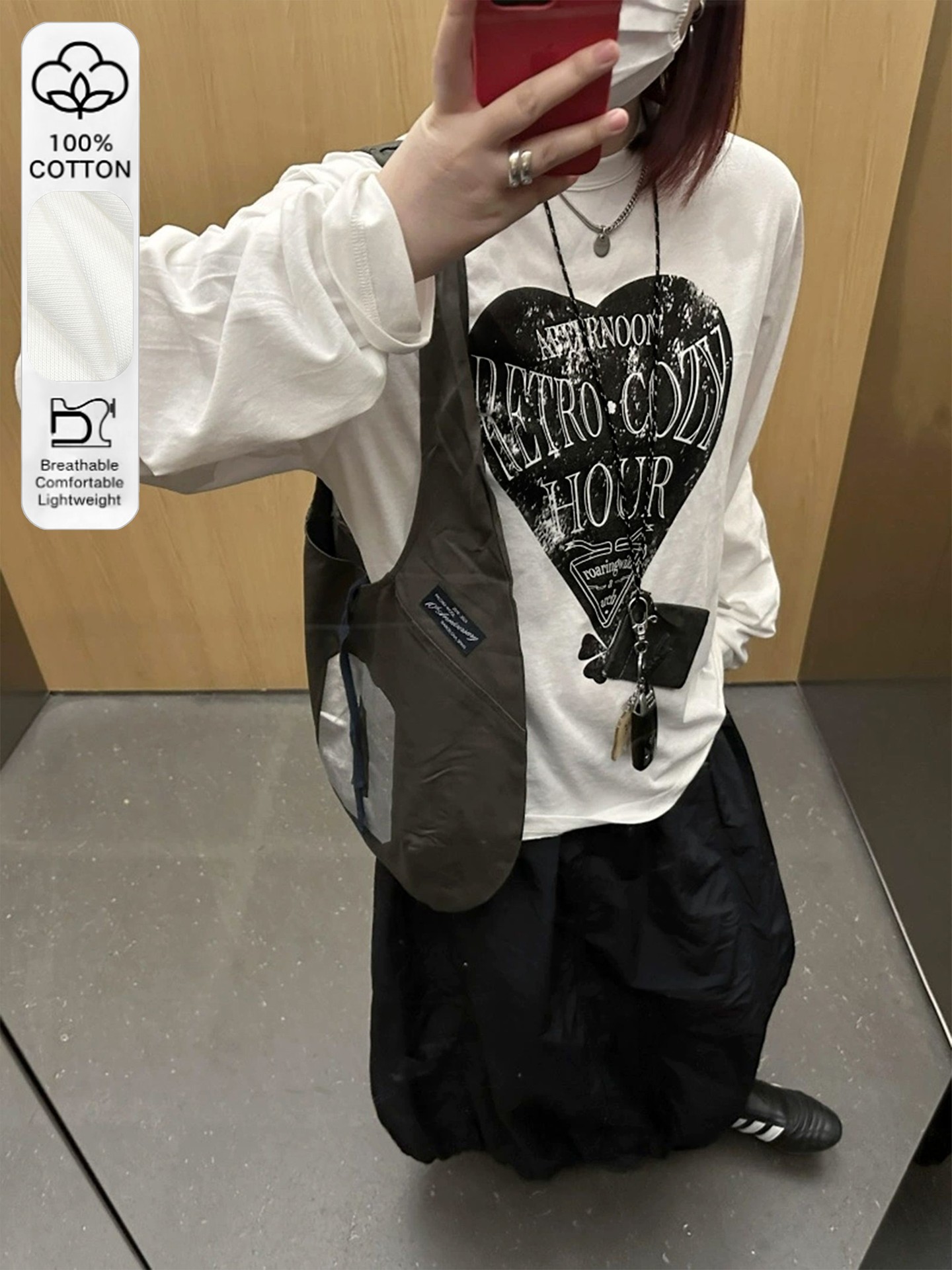 Korean Heart Printed T-Shirt