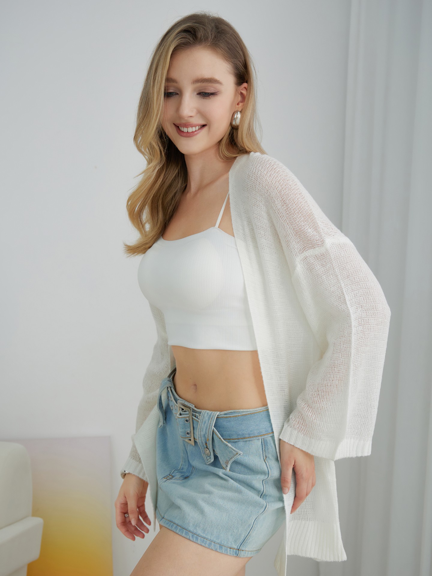 Openwork Knit Cardigan