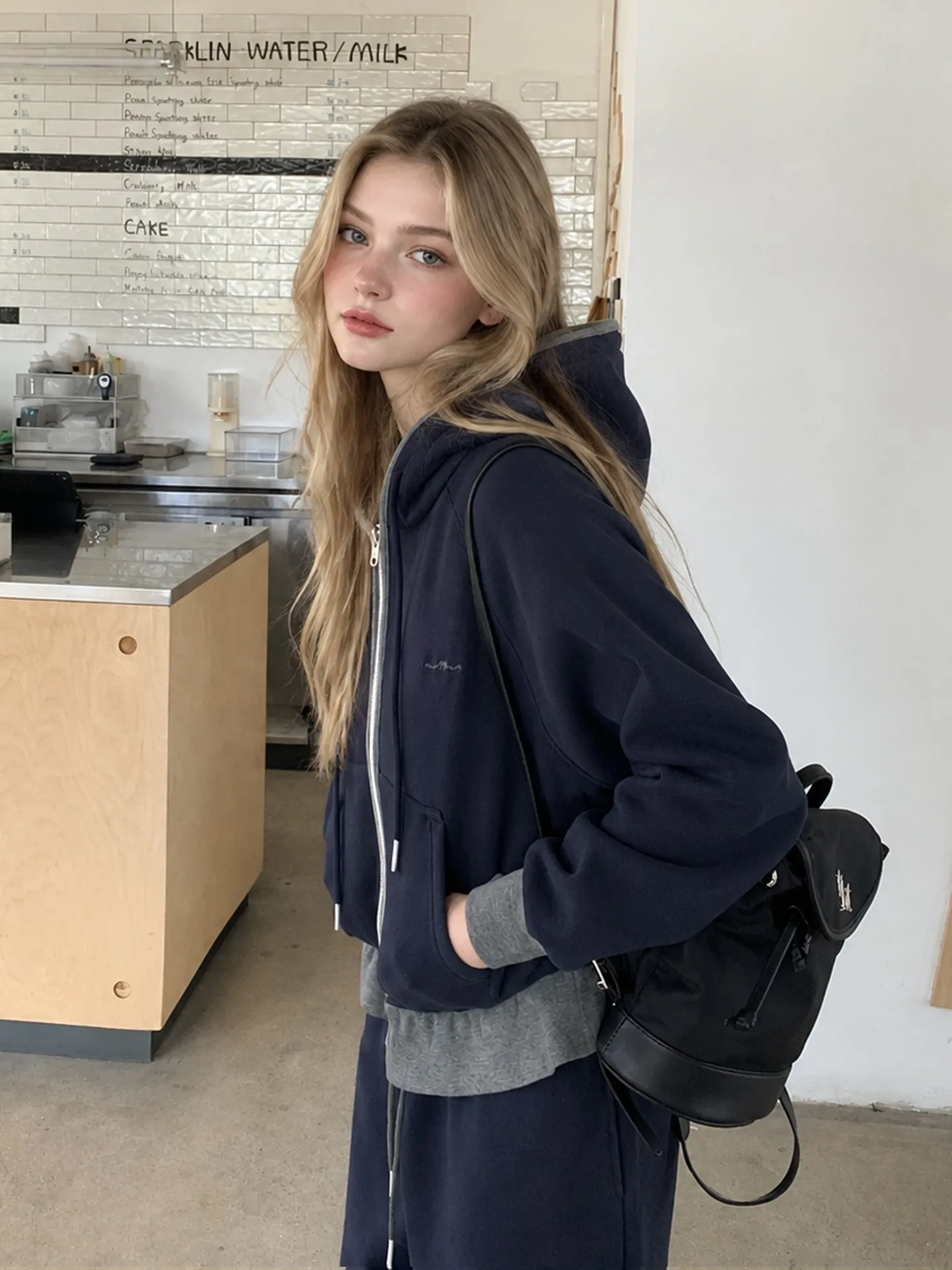 Postcodem Make Up Drawstring Zip Up Sweatshirt | Savana | Bestsellers